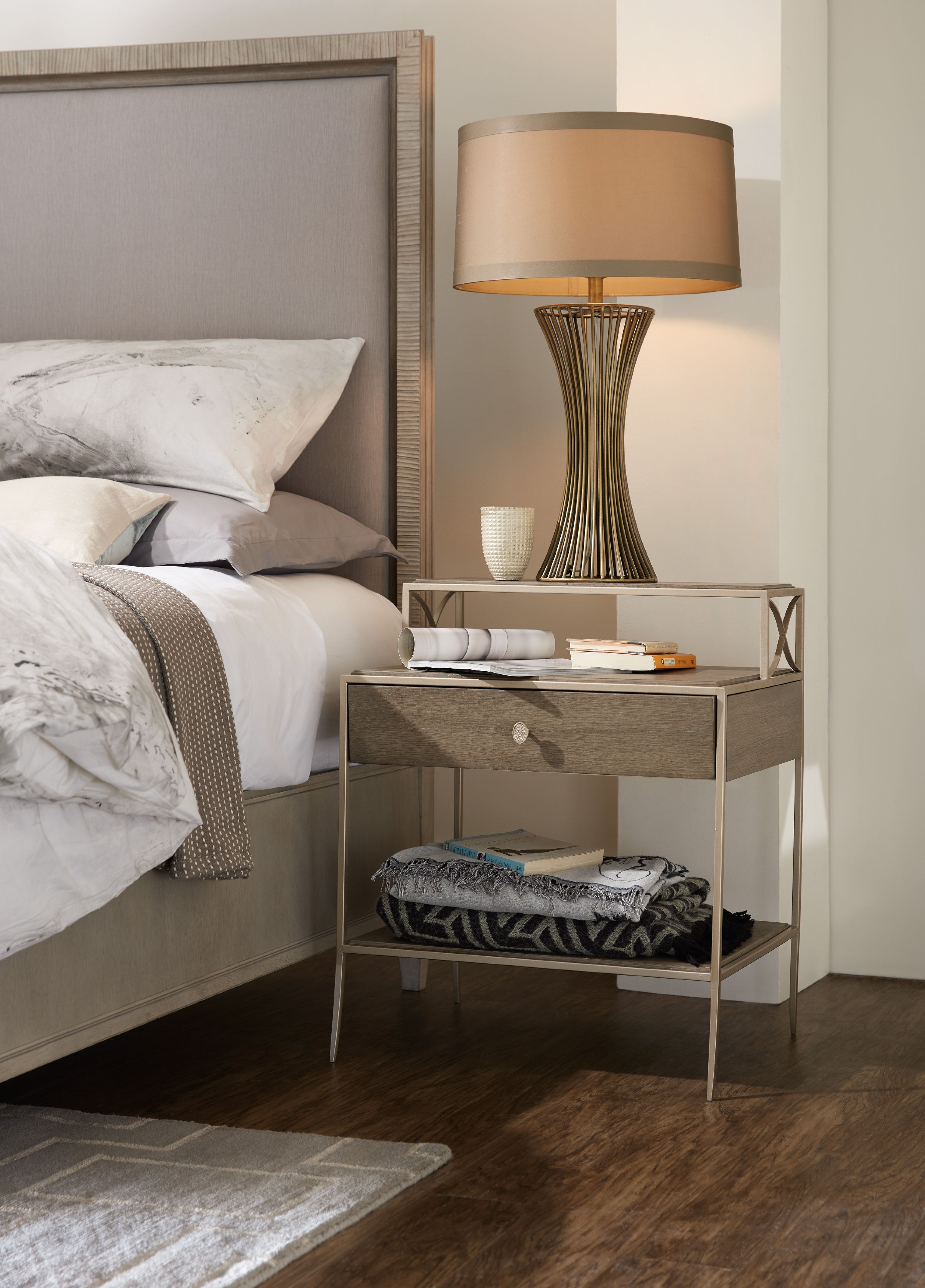 Hooker Furniture Bedroom Elixir Leg Nightstand 5990-90116-DKW Hooker Furniture Bedroom Elixir Leg Nightstand 5990-90116-DKW