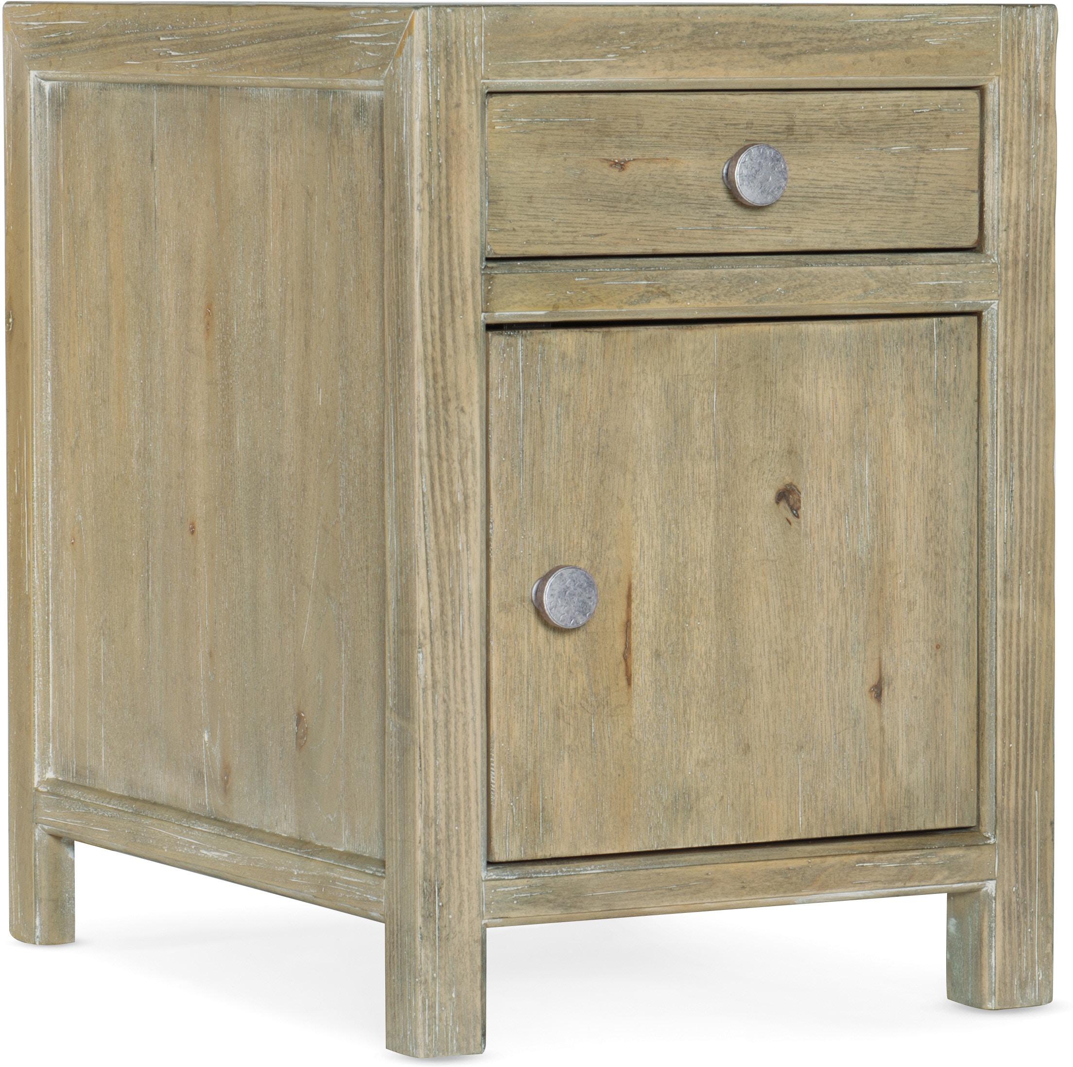 The Craftsmen - Barn Wood Style Bedside Table / End Table - Handmade in USA  - Without Drawer / Beach Wood