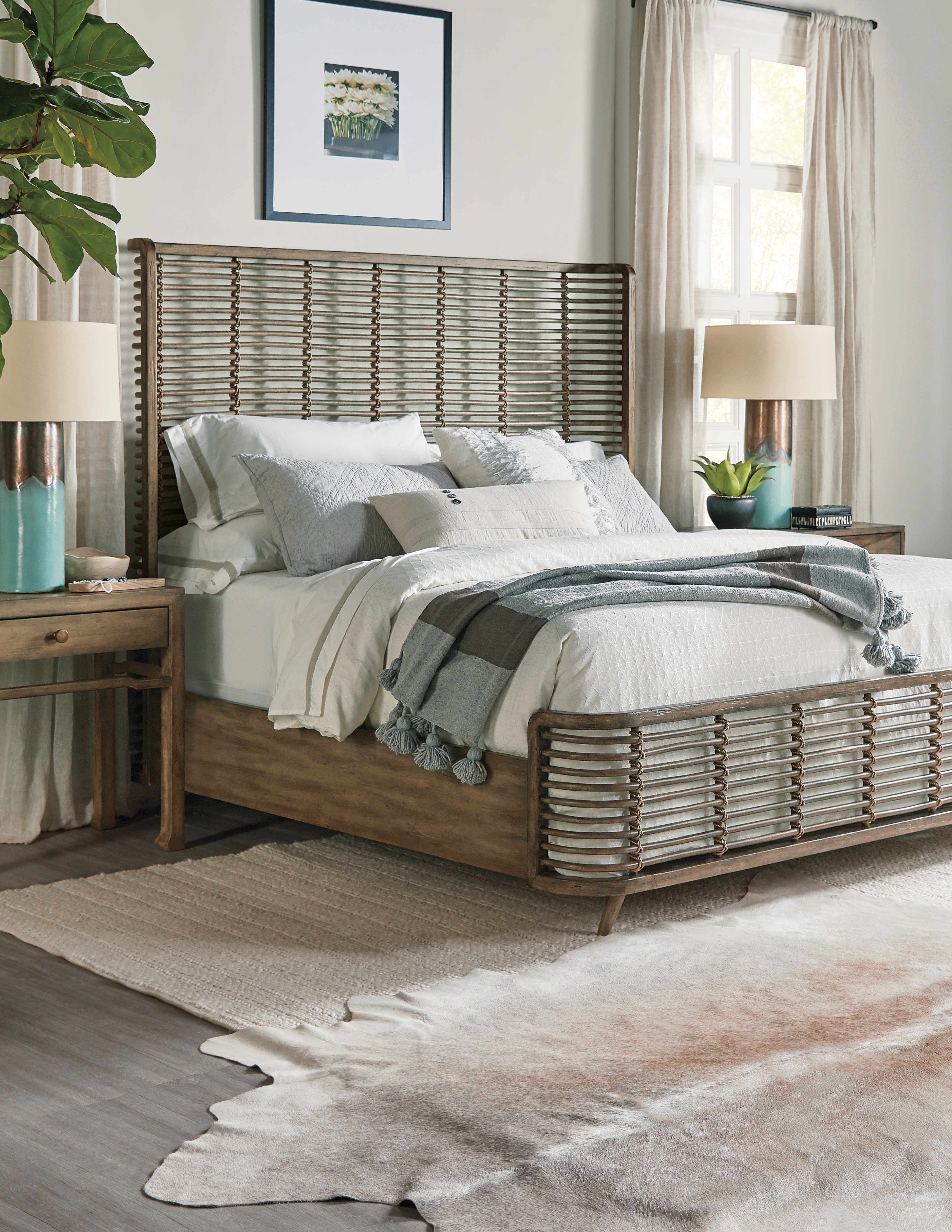 california king rattan bed