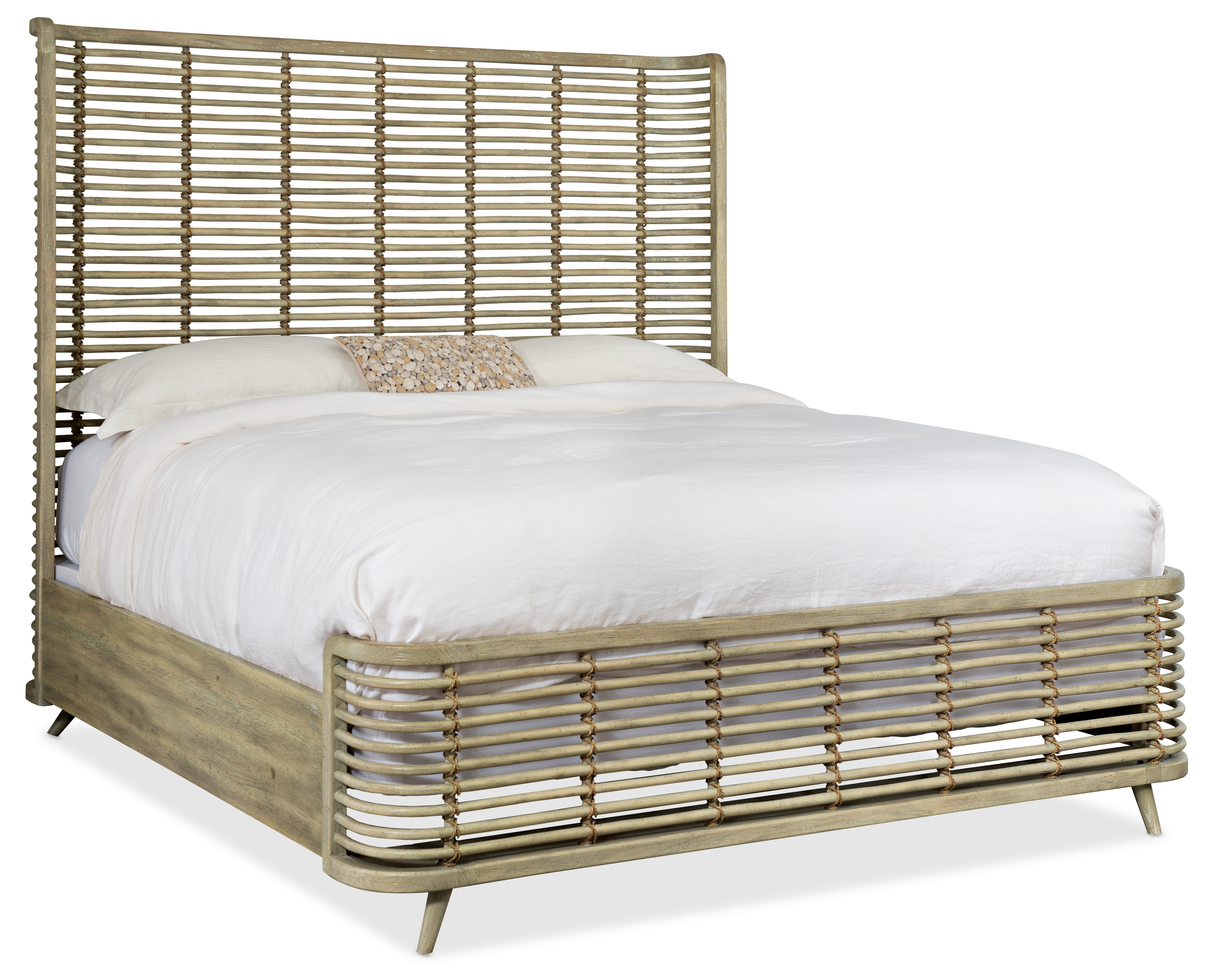 wicker king bed