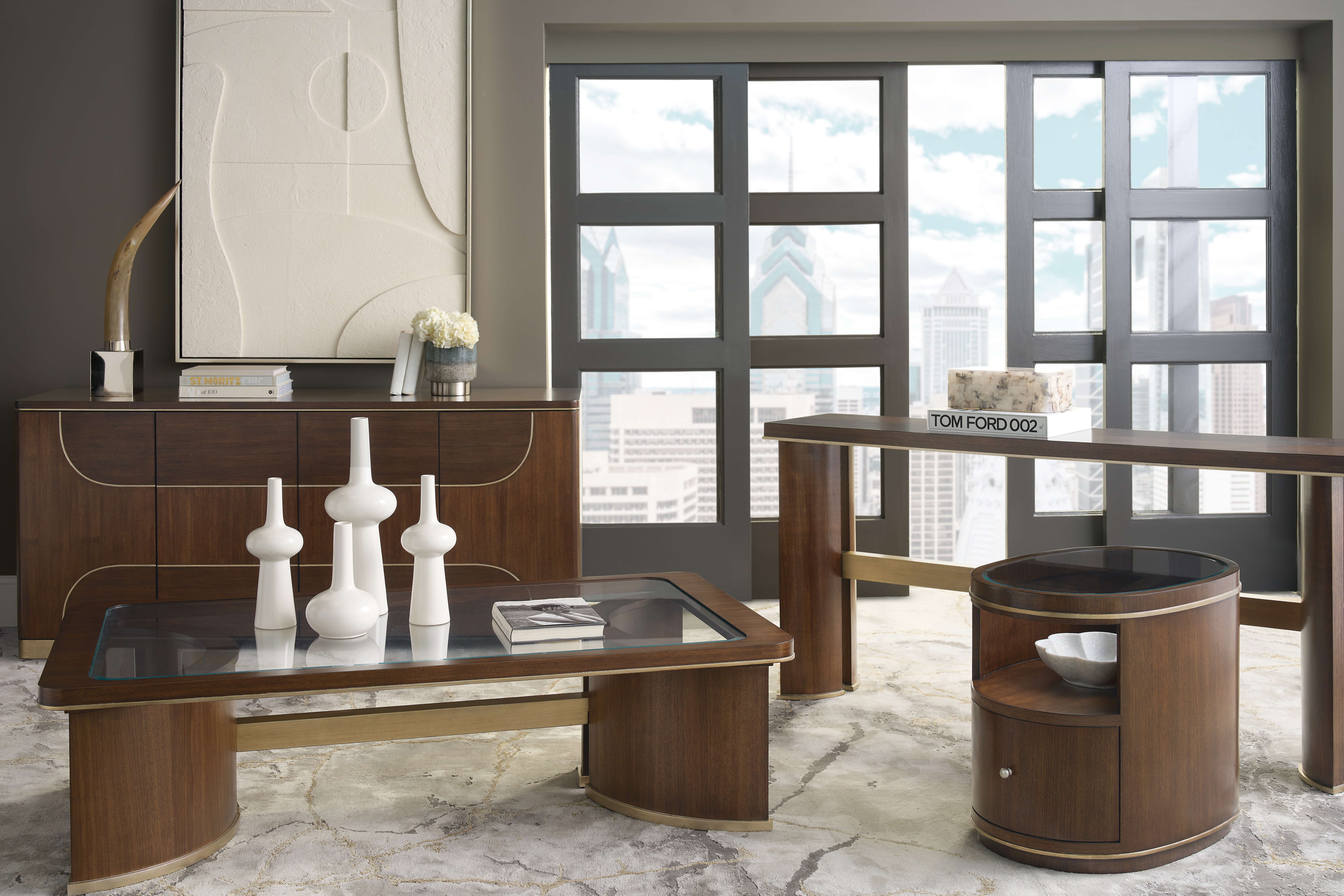 Hooker Furniture Living Room Melange Contours Side Table 628
