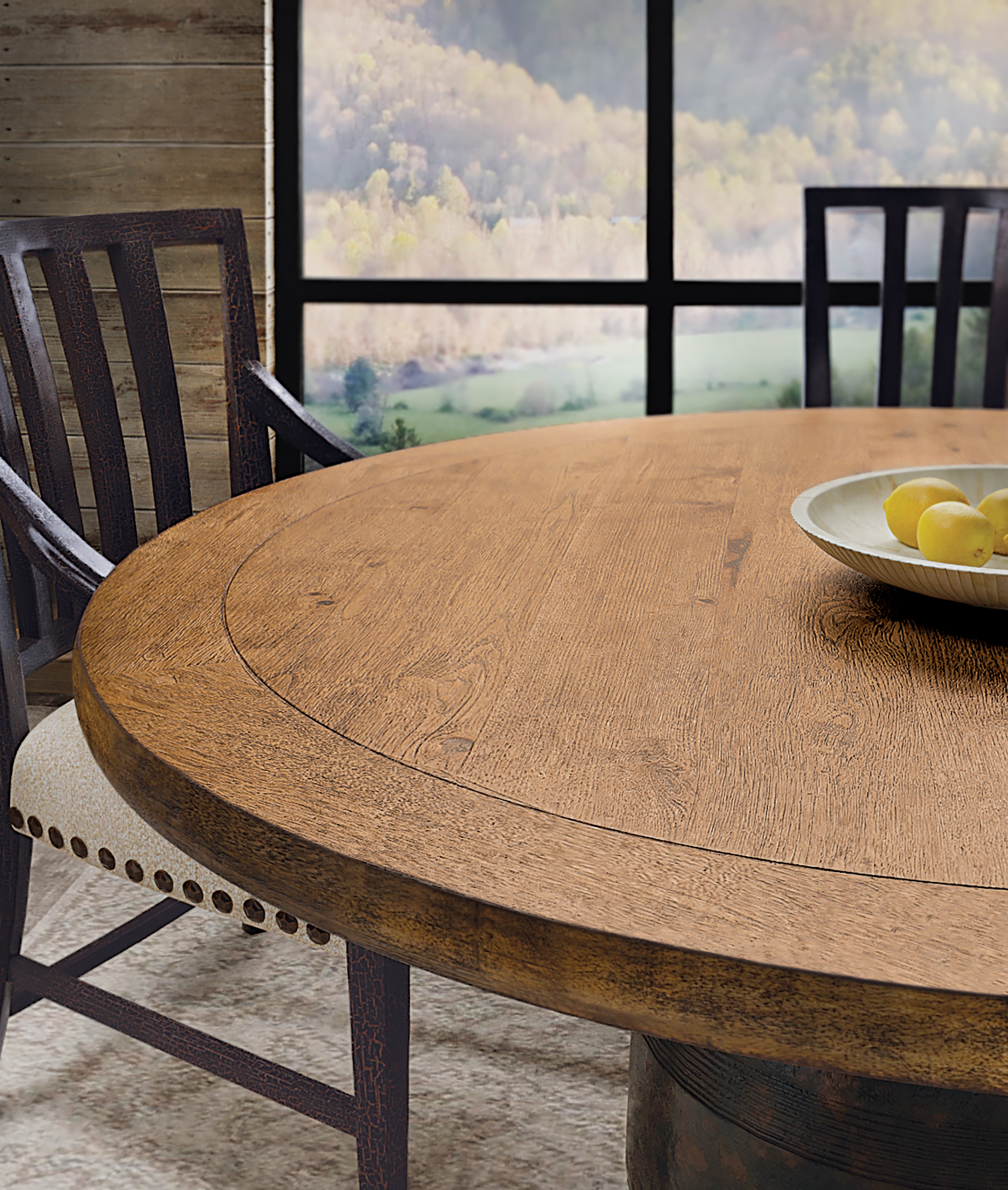 hooker furniture round glass dining table