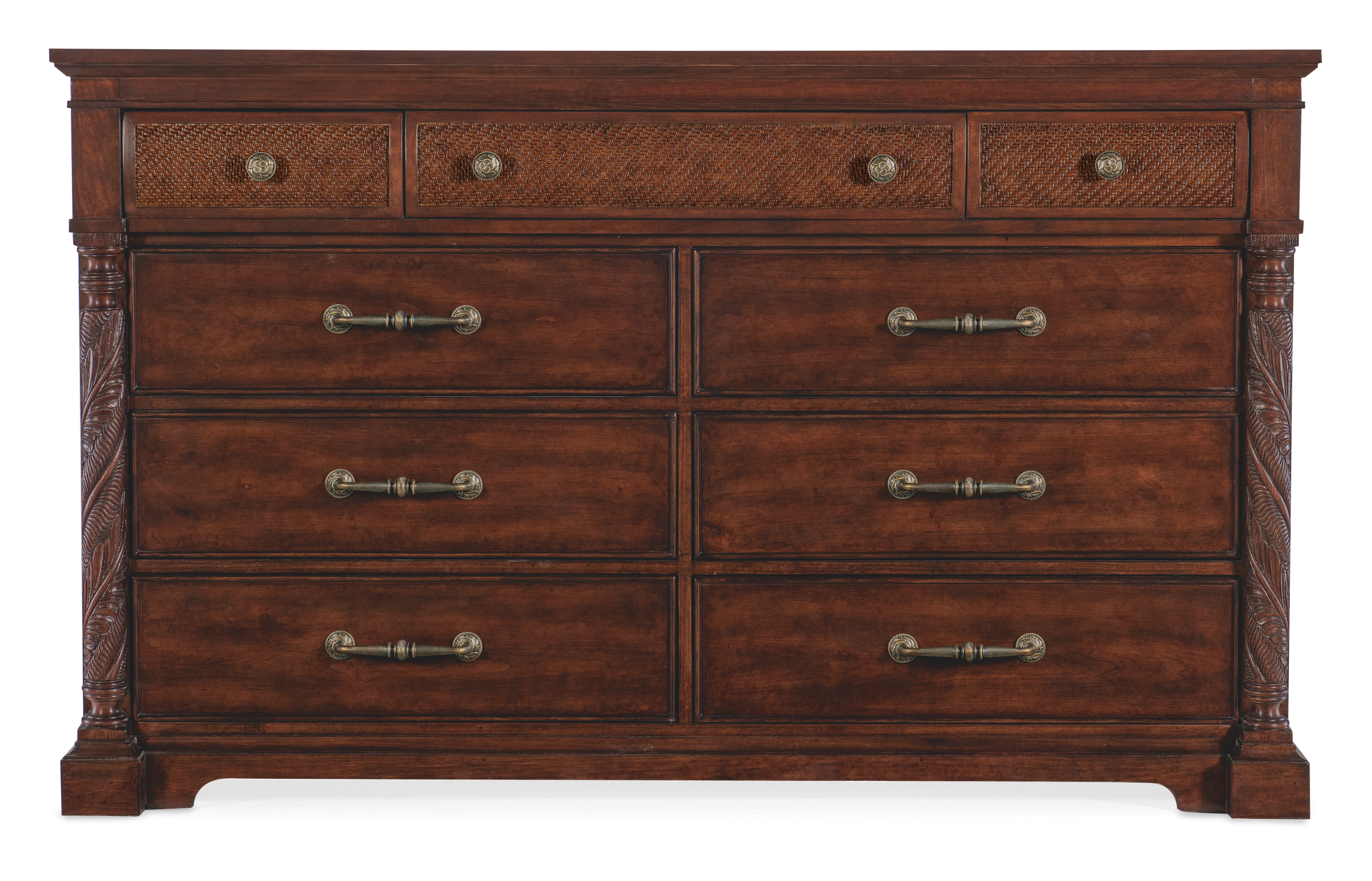 【人気】⧫ Draw Drawers Arm bolero Hooker Furniture Bedroom Charleston Nine-Drawer Dresser 6750-90302-85