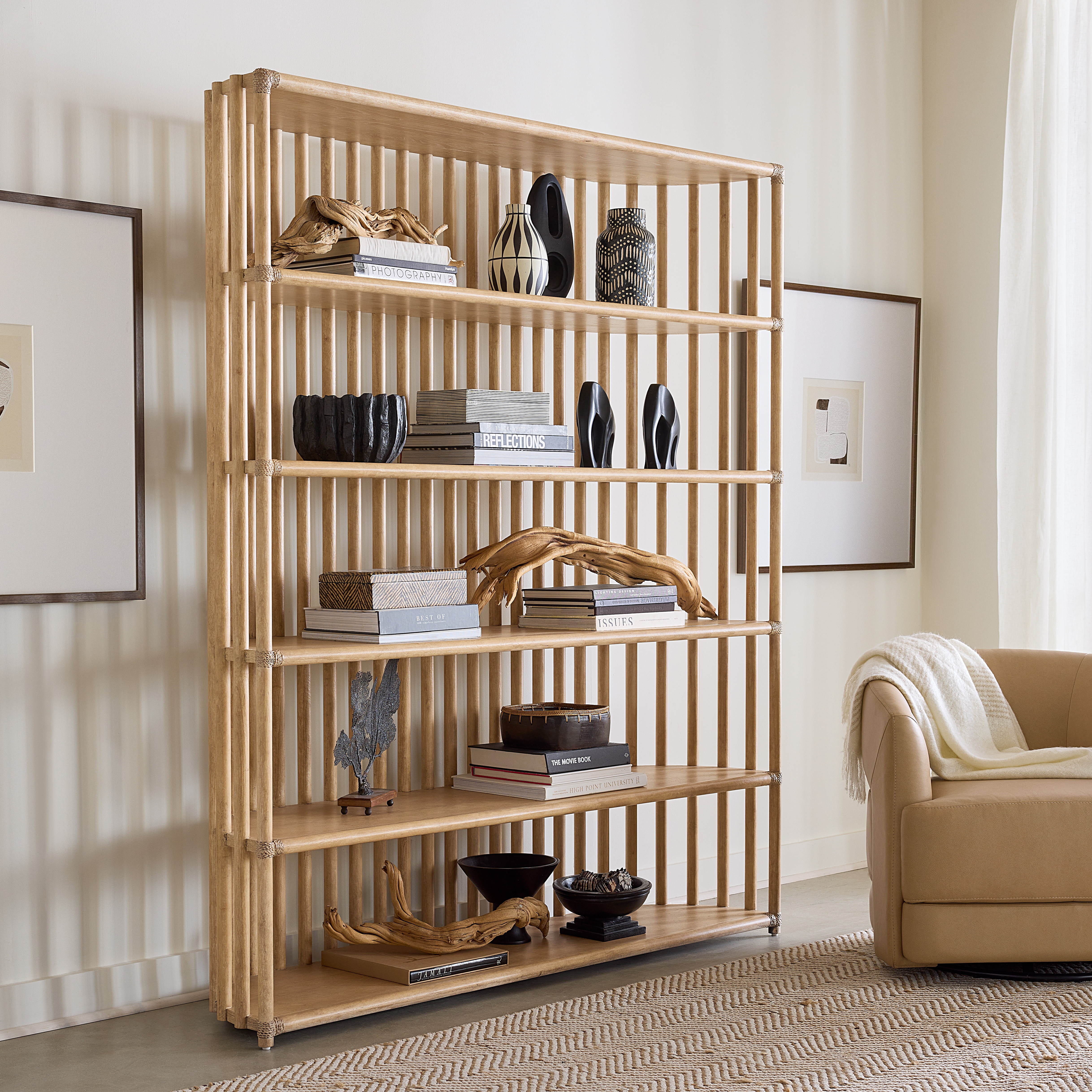 Hooker Furniture Home Office Retreat Slatted Bookcase 6950-10446-80