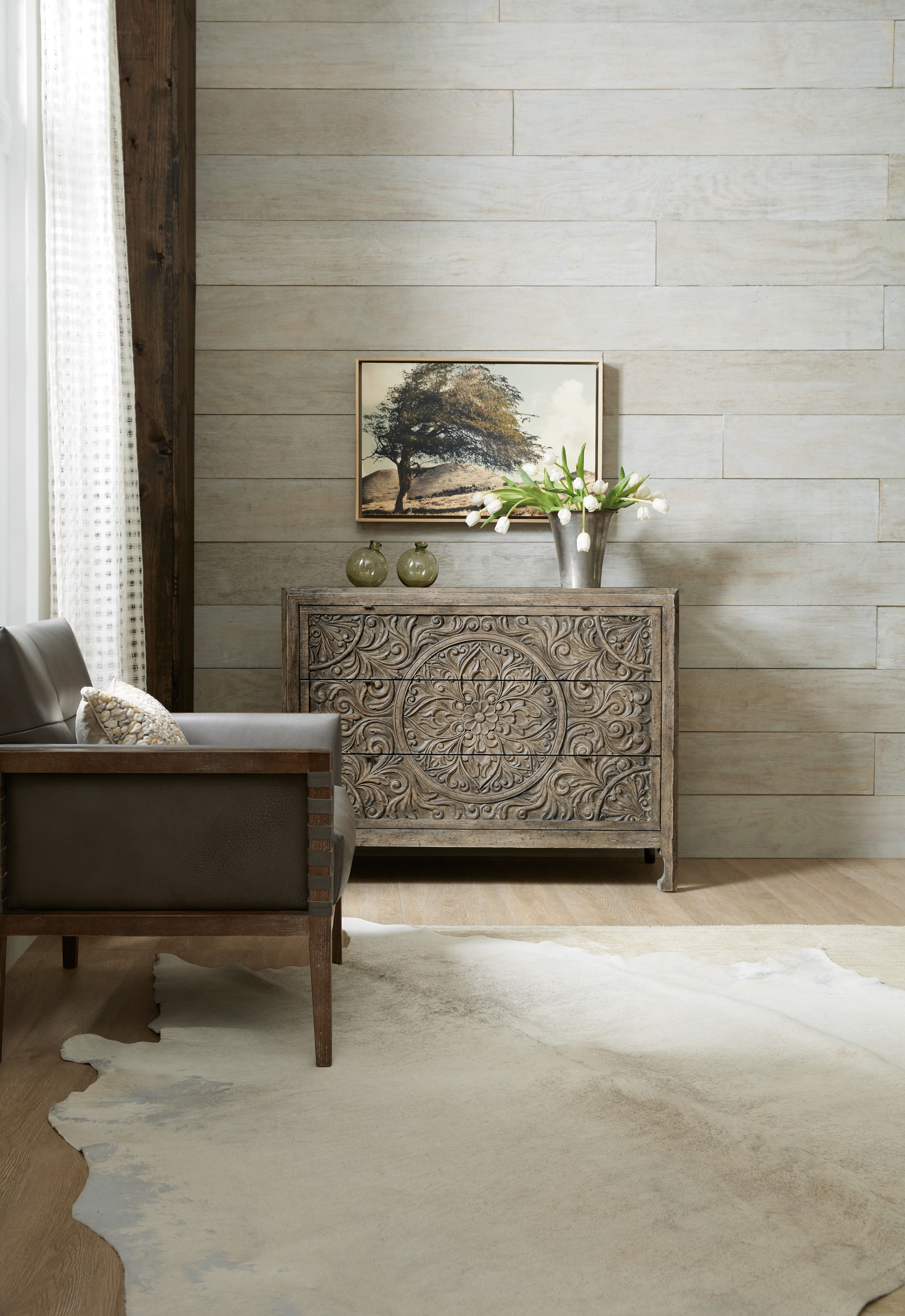 Hooker Furniture Living Room La Grange Lockhart Three-Drawer Hooker Furniture Living Room La Grange Lockhart Three-Drawer