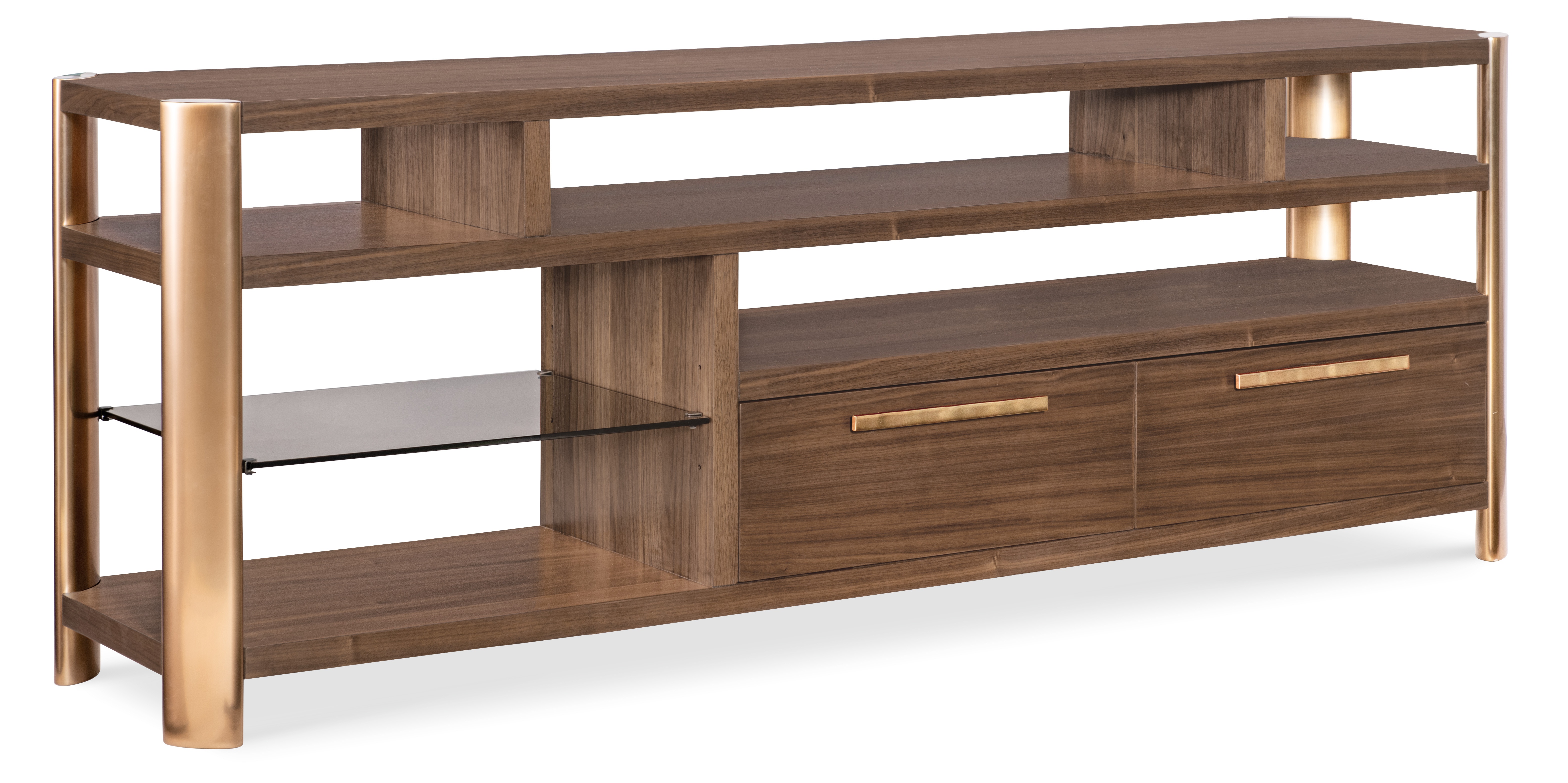 ニコ・ロビン ウッドラック Owens Walnut And Black 6 Wall Shelf 96