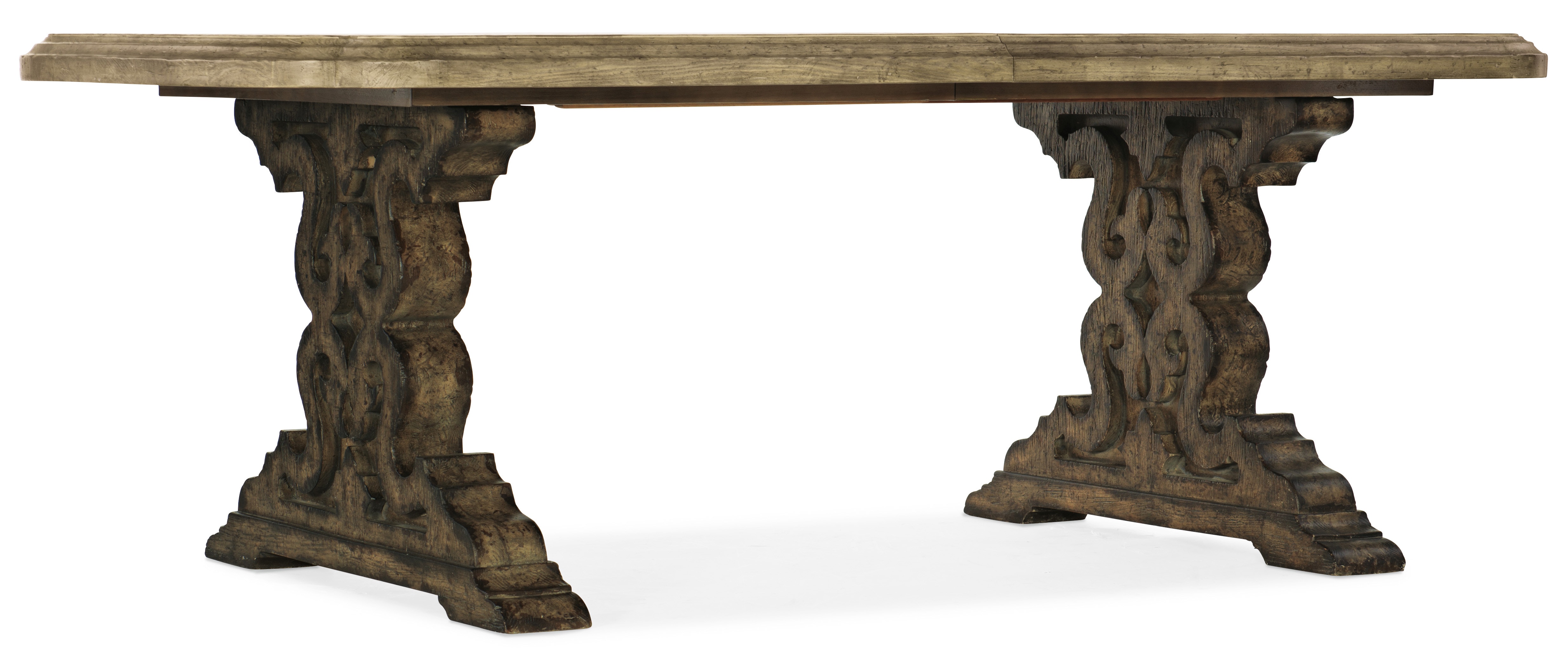 Hooker Furniture La Grange Le Vieux 86in Double Pedestal Table with 2-18in Leaves 6960-75200-81