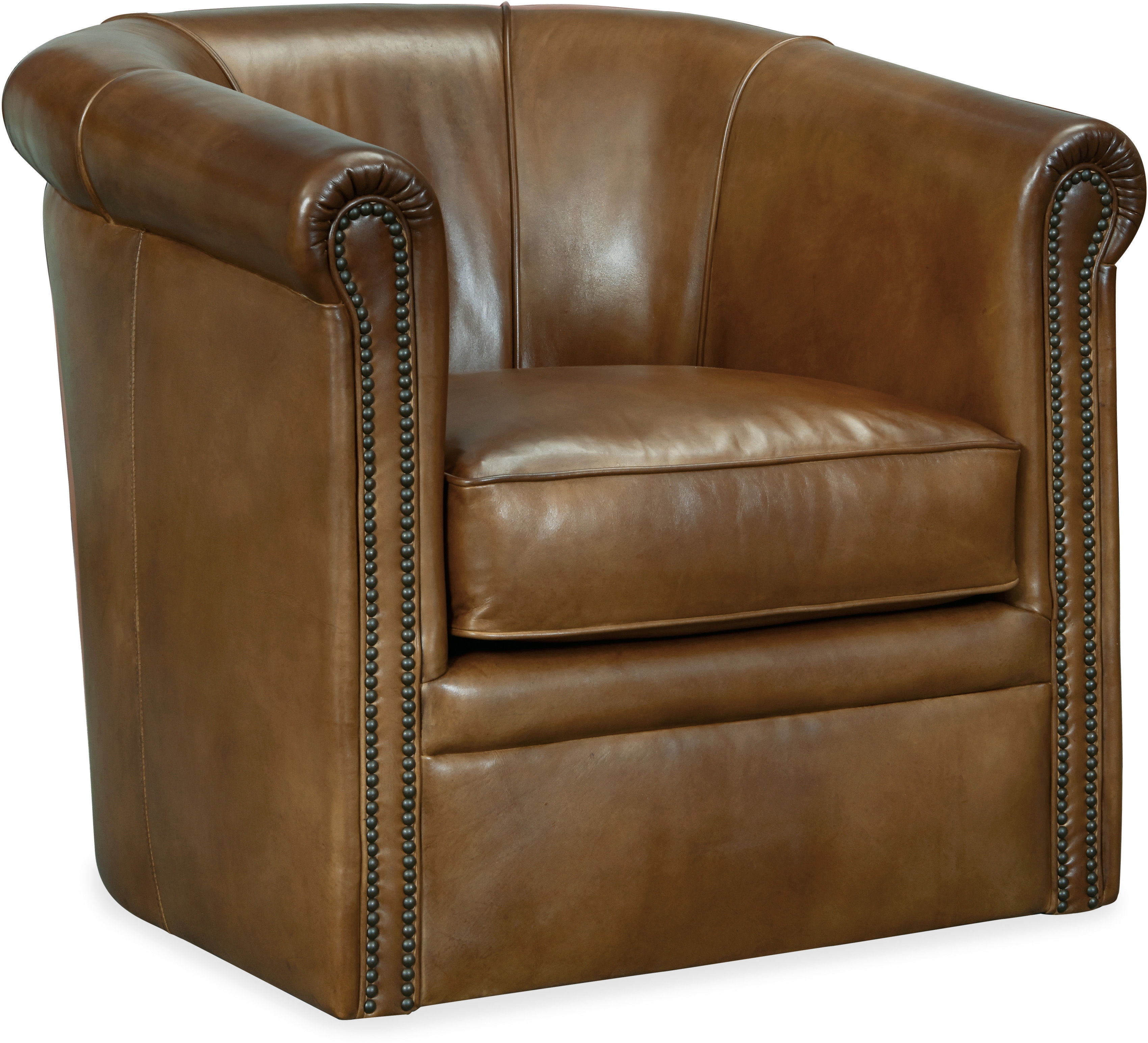 Hooker Furniture Living Room Axton Swivel Leather Club Chair CC388-SW-083