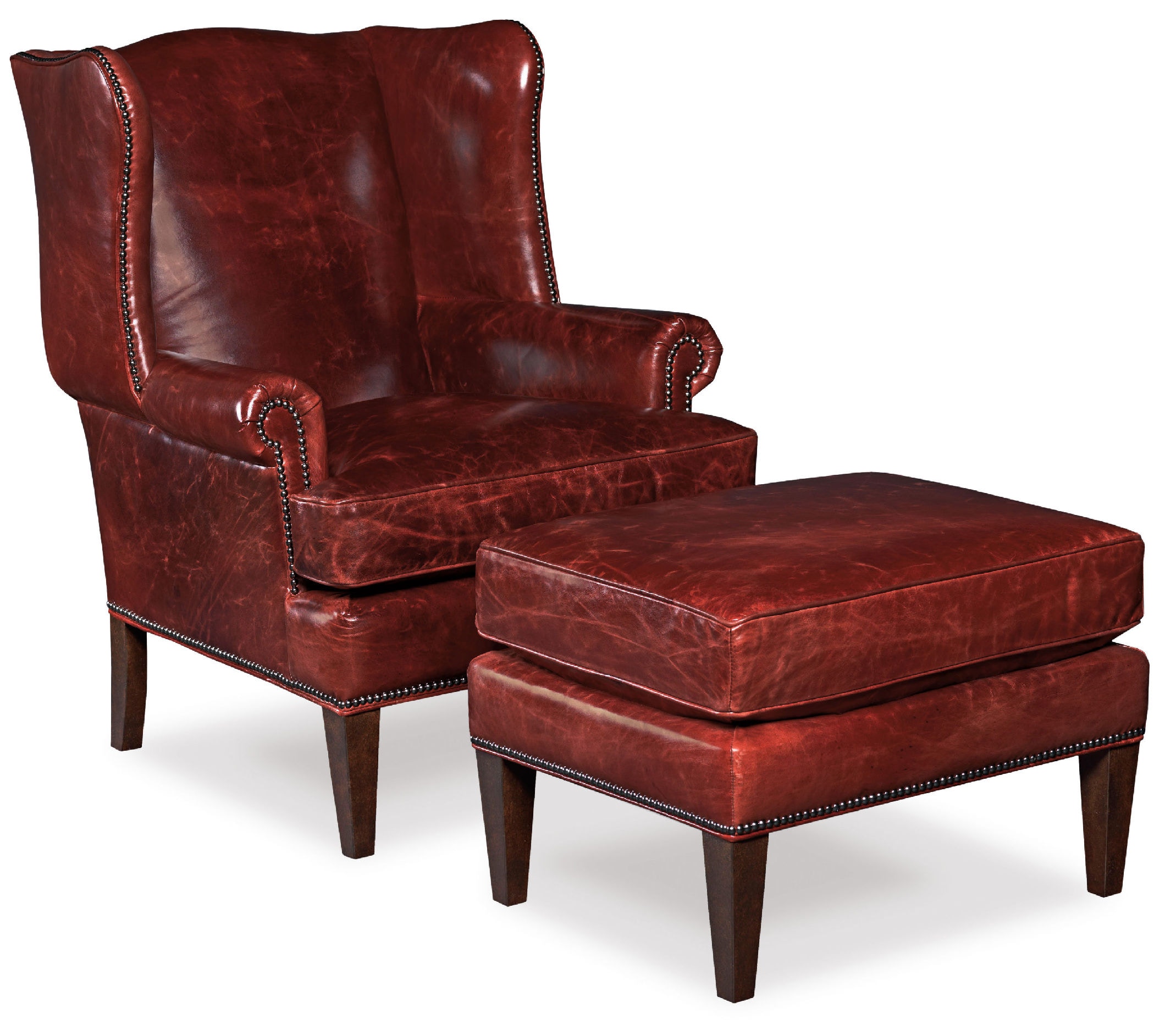 Hooker leather online ottoman