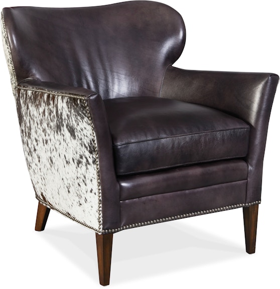 Hooker Furniture CC Kato Leather Club Chair w/ Salt Pepper HOH CC469-097
