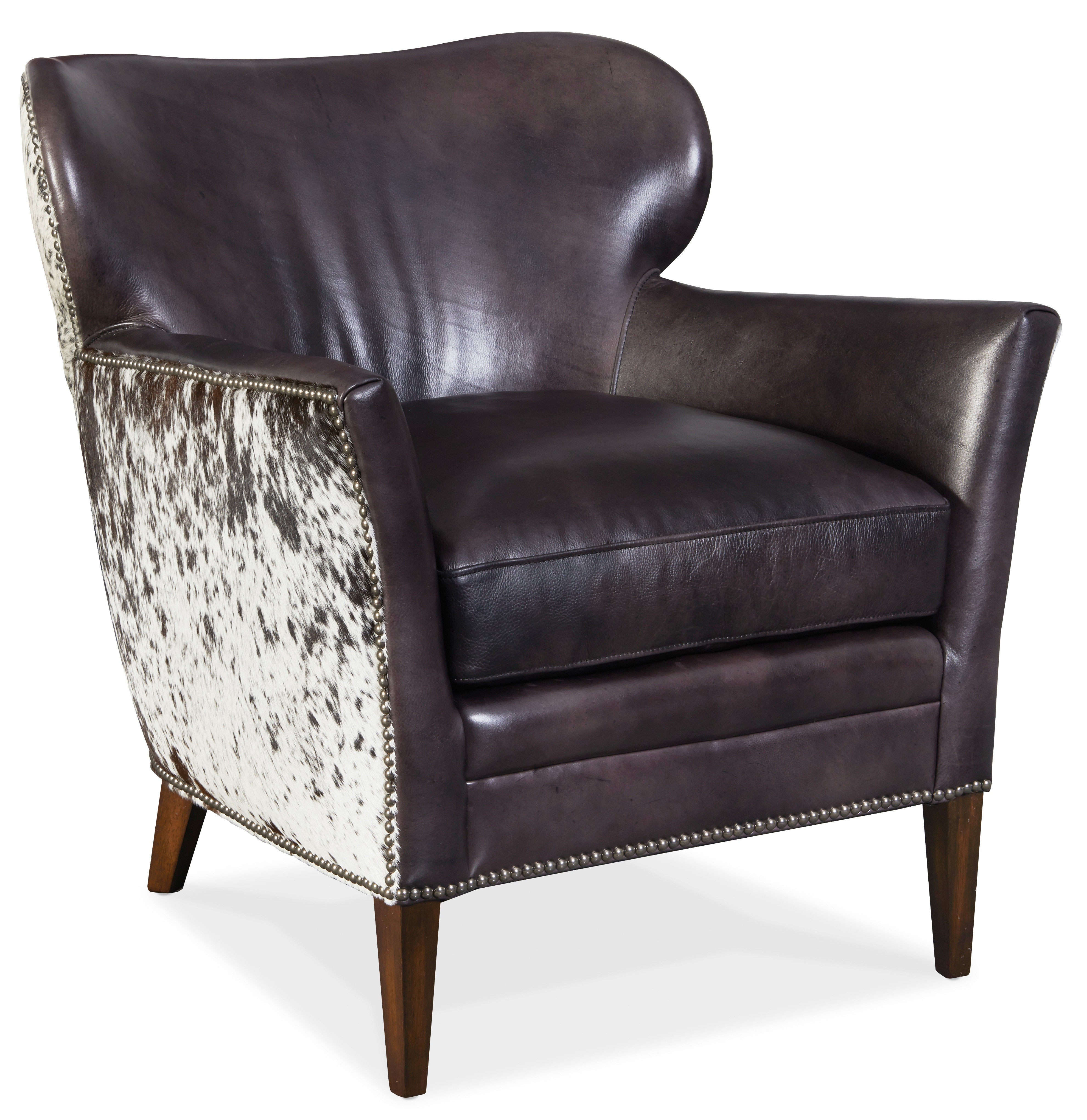 Hooker Furniture Kato leather Club Chair with Salt Pepper HOH CC469-097