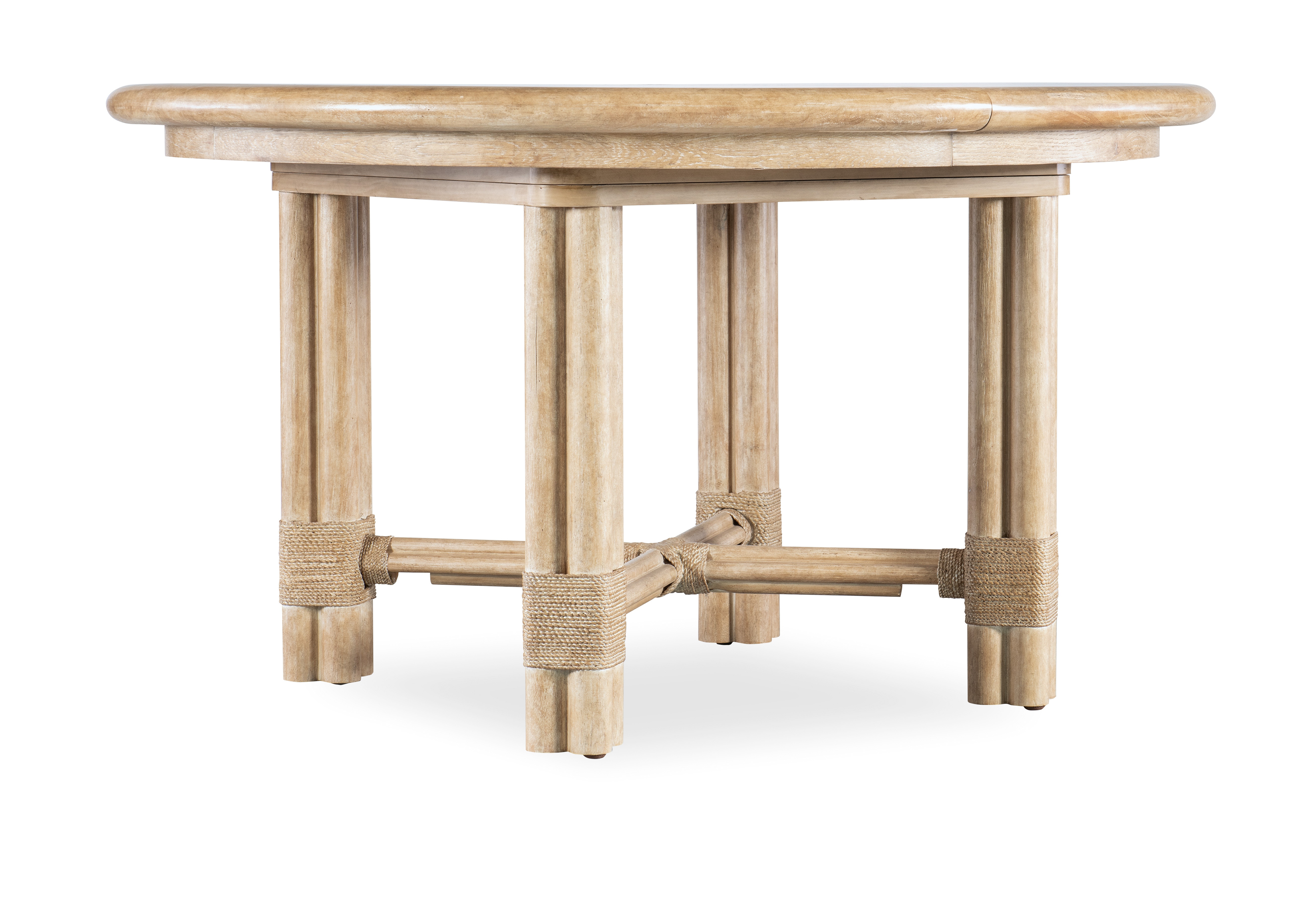 Hooker Furniture Retreat Pole Rattan Round Dining Table with 1-20in Leaf 6950-75201-80