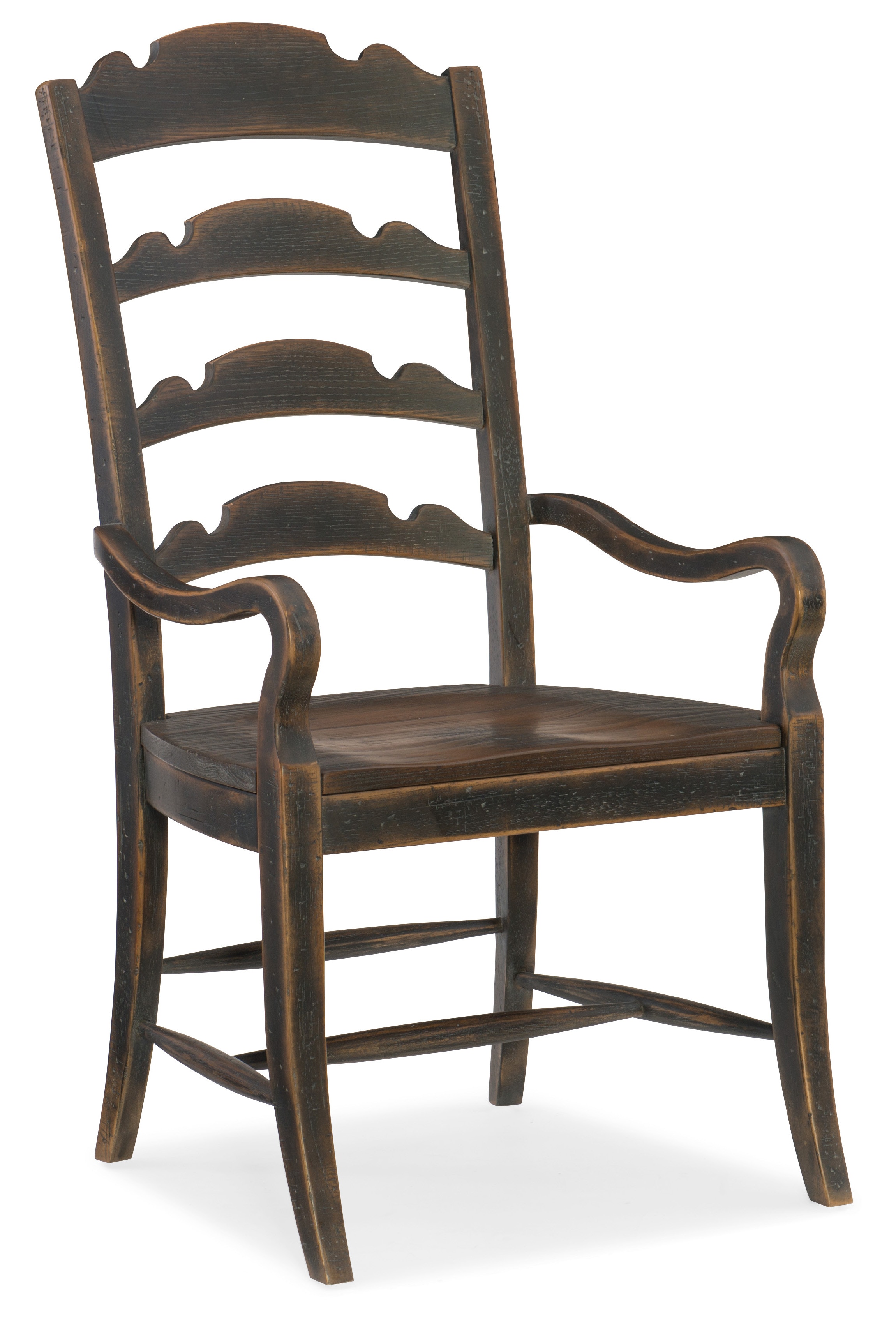 Hooker Furniture Hill Country Twin Sisters Ladderback Arm Chair 5960-75300-BLK