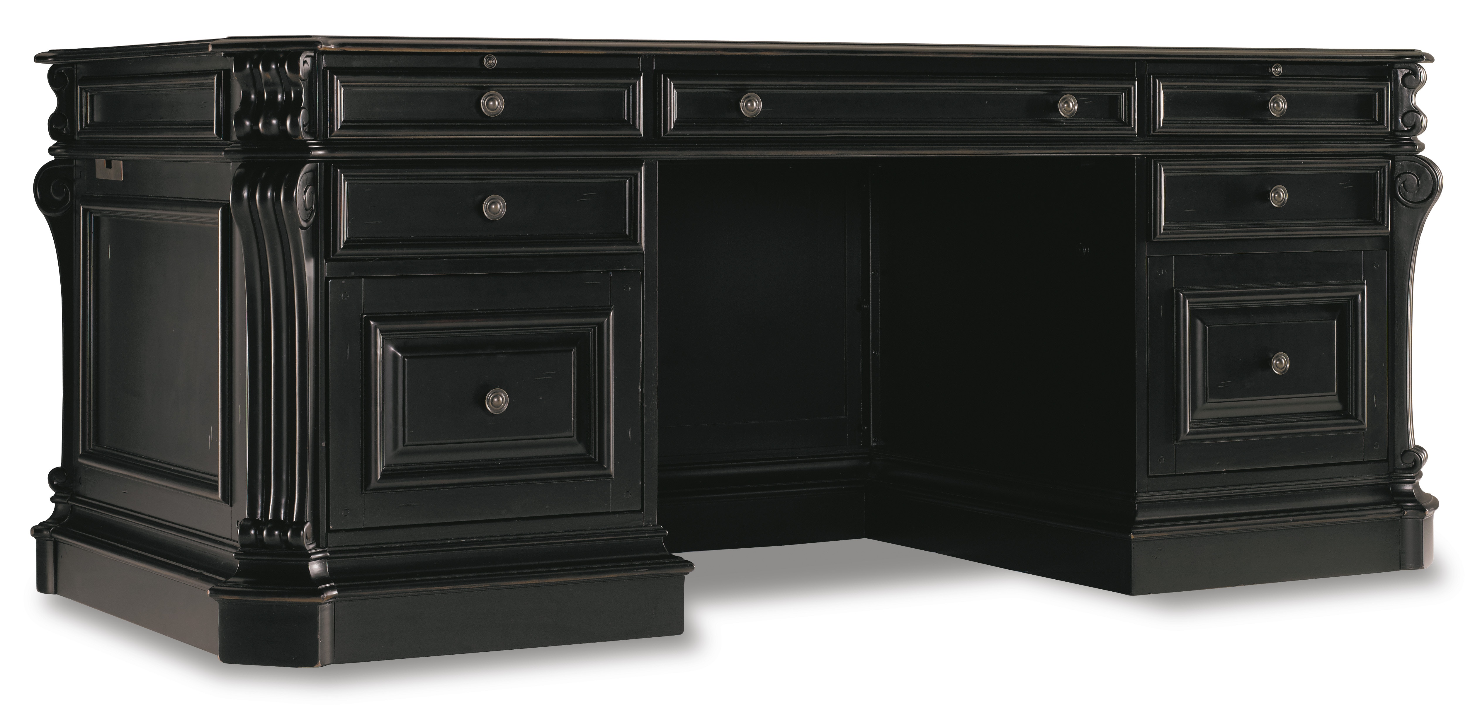 Hooker Furniture Telluride 76" Executive Desk withleather Panels 370-10-363