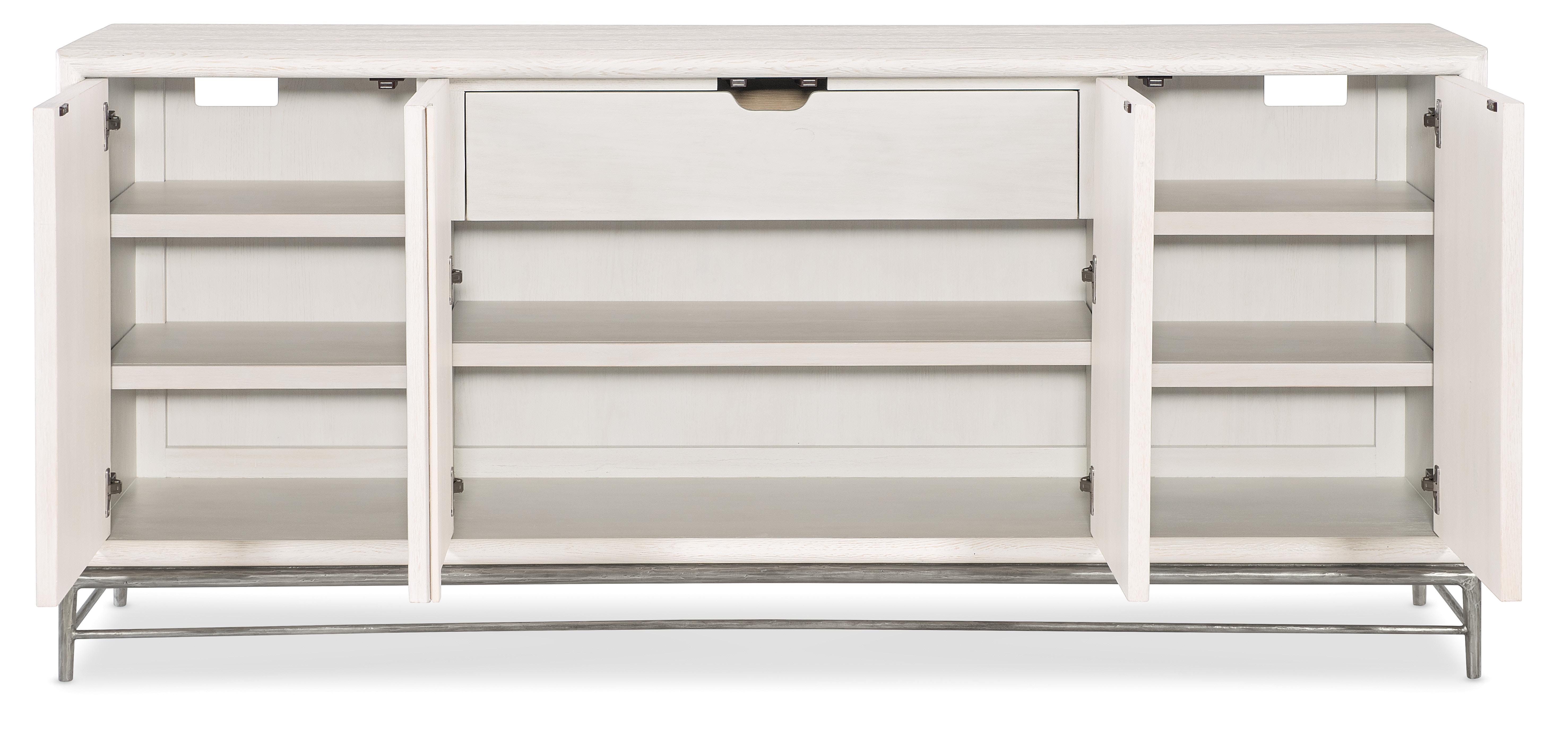 古着屋★JOINTBASE★ ステンレス平棚　2点セット Hooker Furniture Casual Dining Alto Loma Four Door Credenza 6830