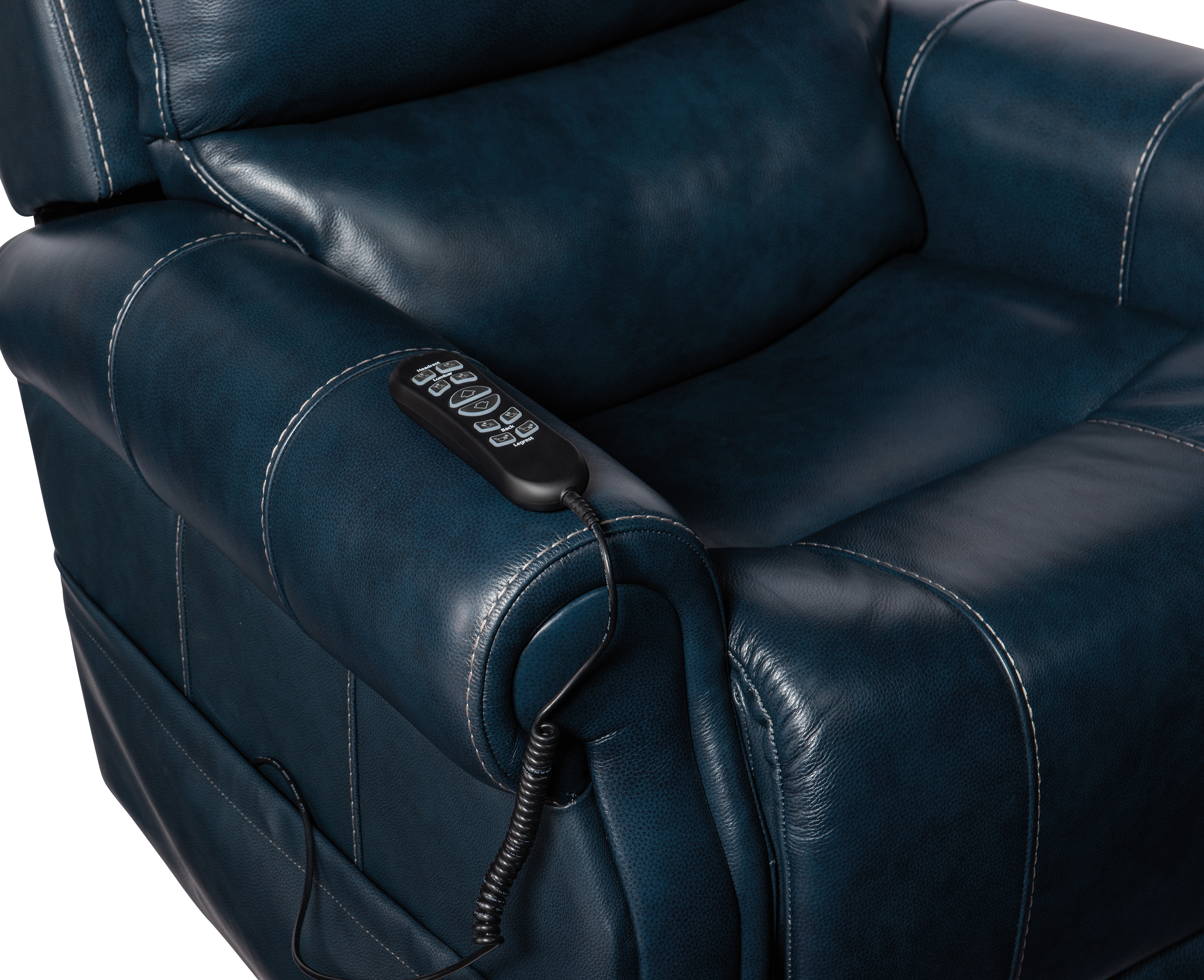Hooker Furniture Living Room Eisley Power Recliner w/PH,Lumbar,and