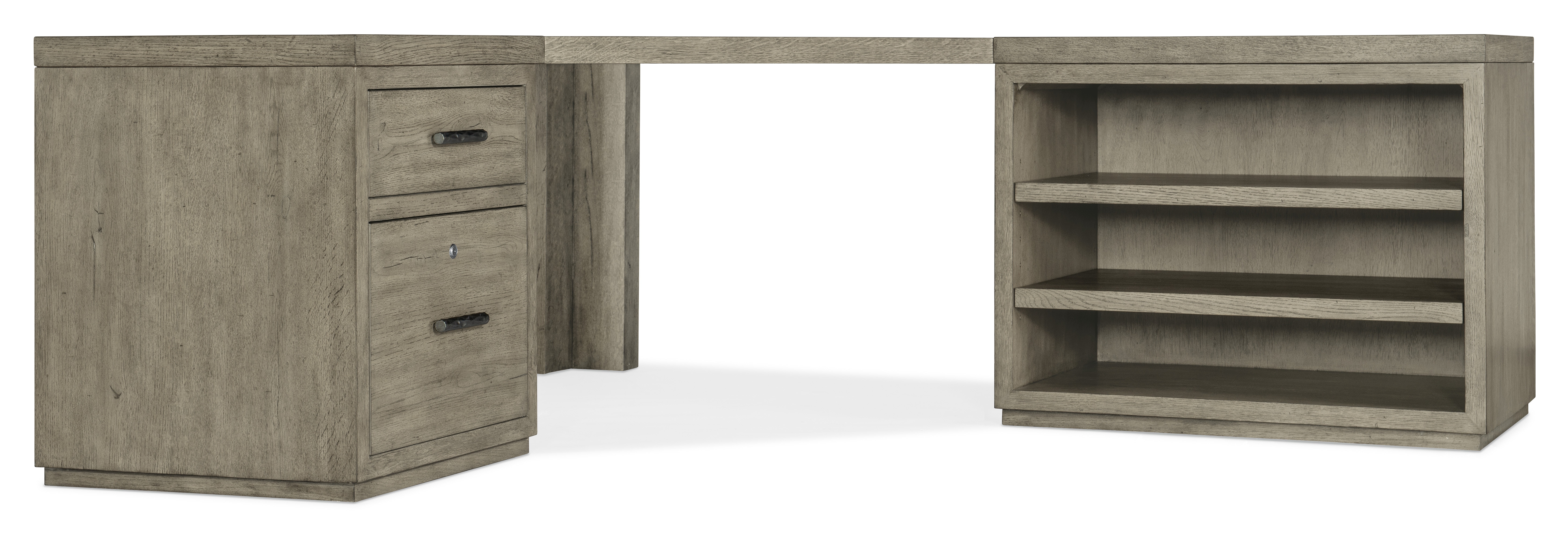 Hooker Furniture Linville Falls Corner Desk with File and Open Desk Cabinet 6150-10933-85