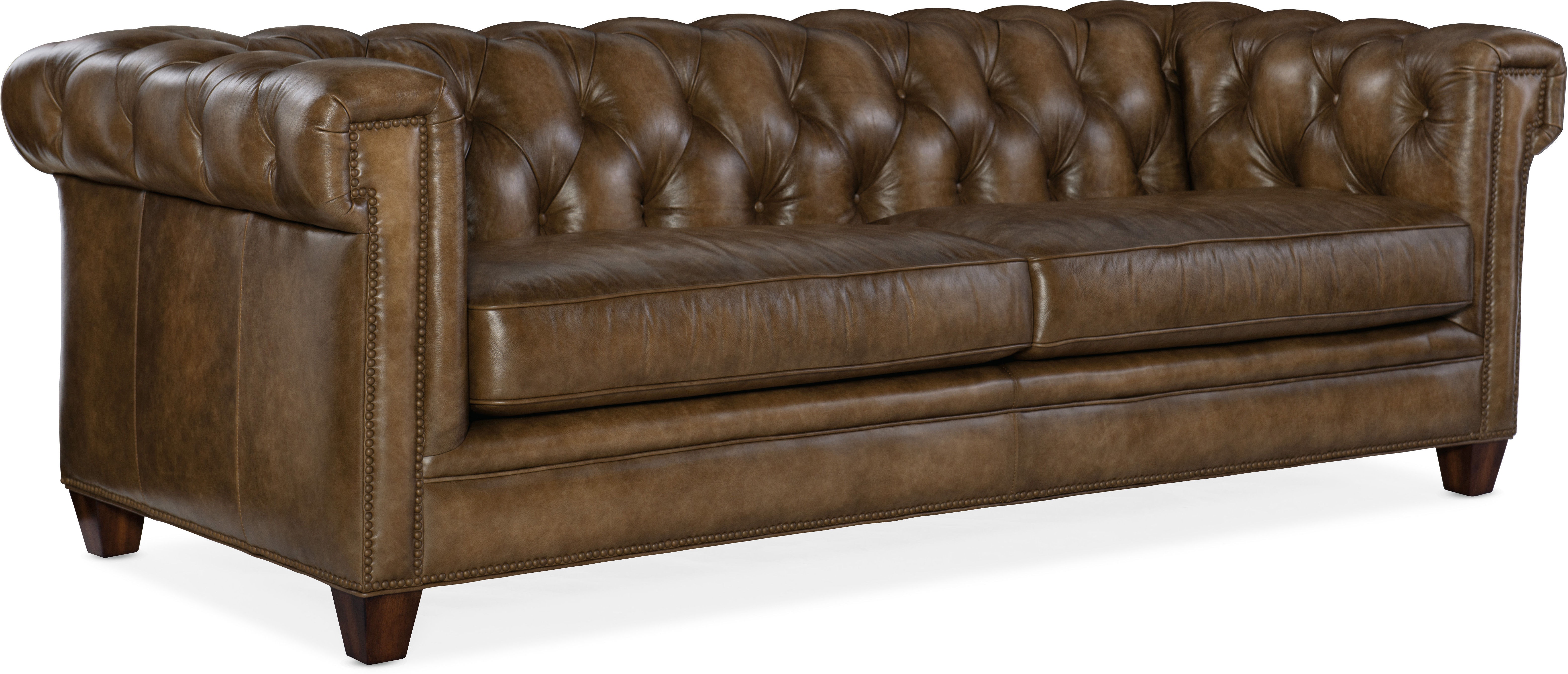 hooker citizen stationary leather sofa
