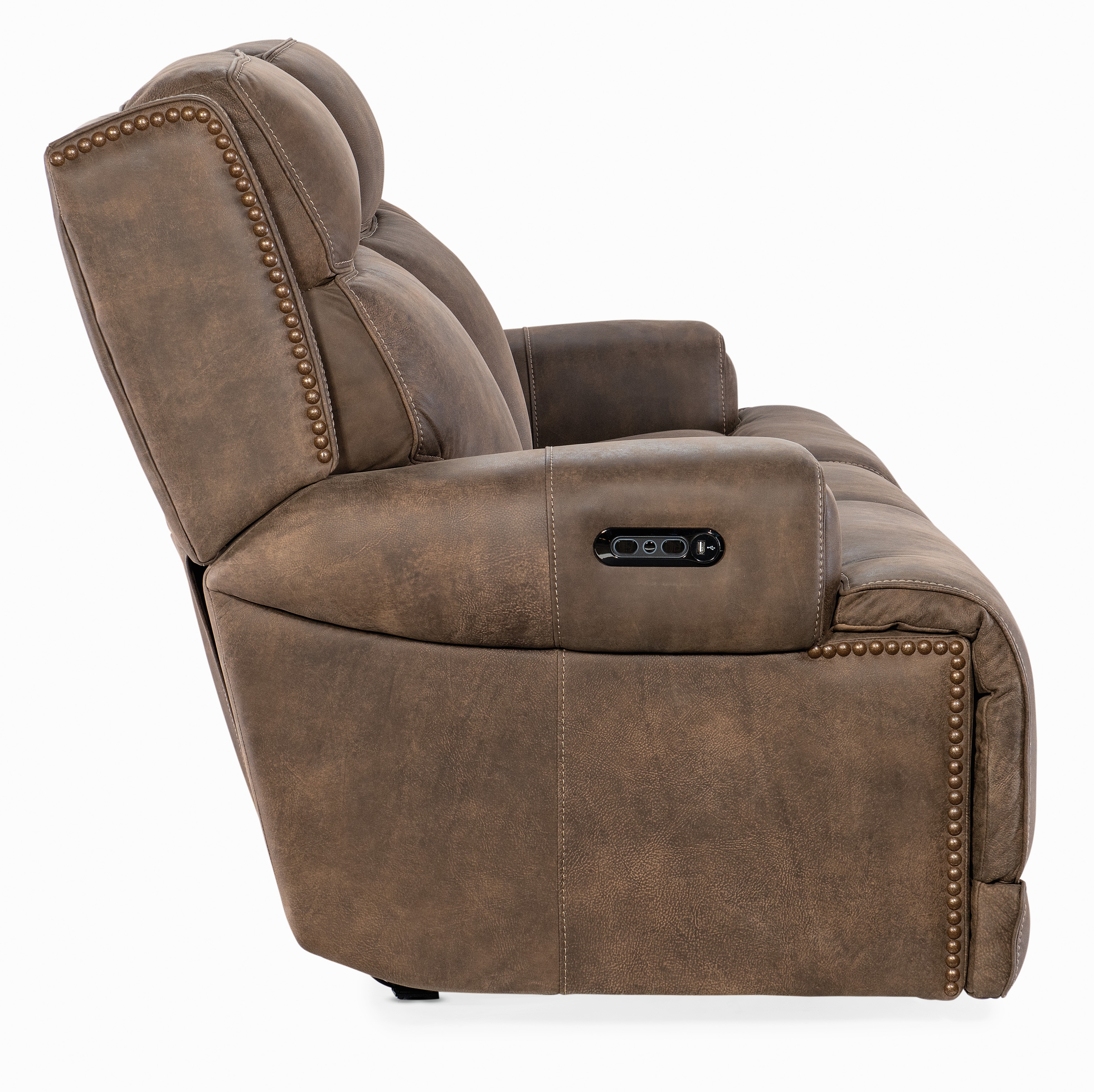 Hooker Furniture Living Room Wheeler Power Sofa With Power Headrest ...