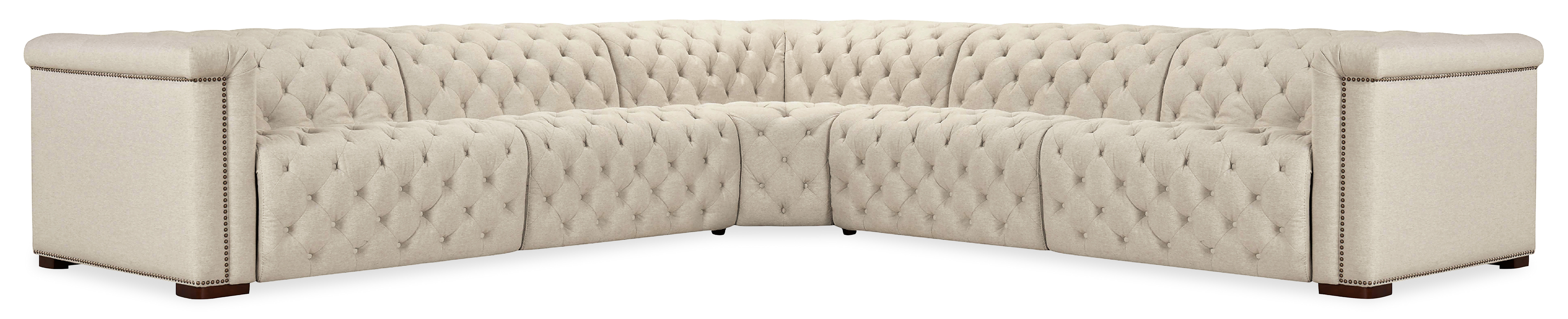 Hooker Furniture Savion Deux 5 Seat Sectional with Three Power Recliners and Six Power Headrests SS435-5PC3-414