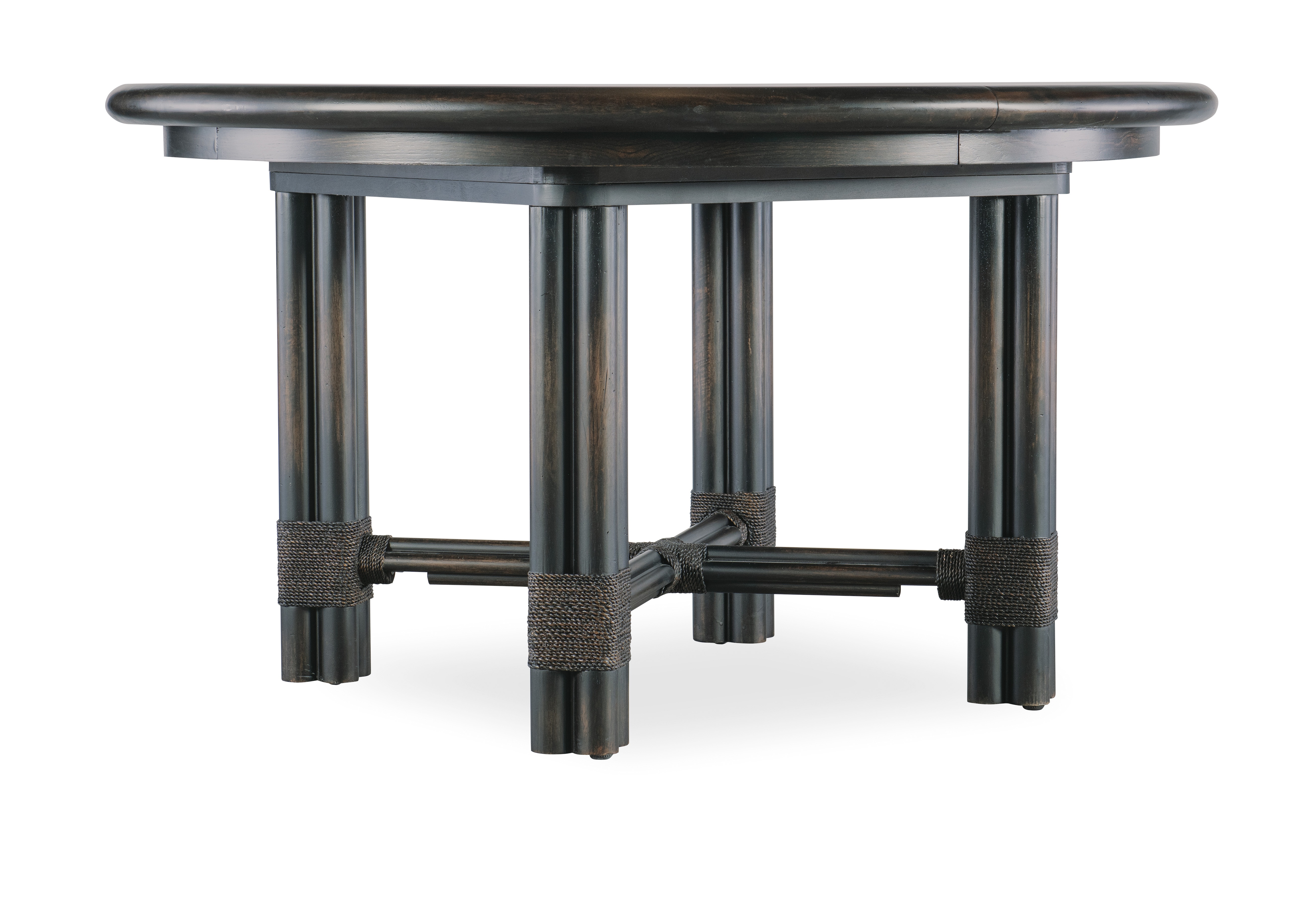 Hooker Furniture Retreat Pole Rattan Round Dining Table with 1-20in Leaf 6950-75201-99