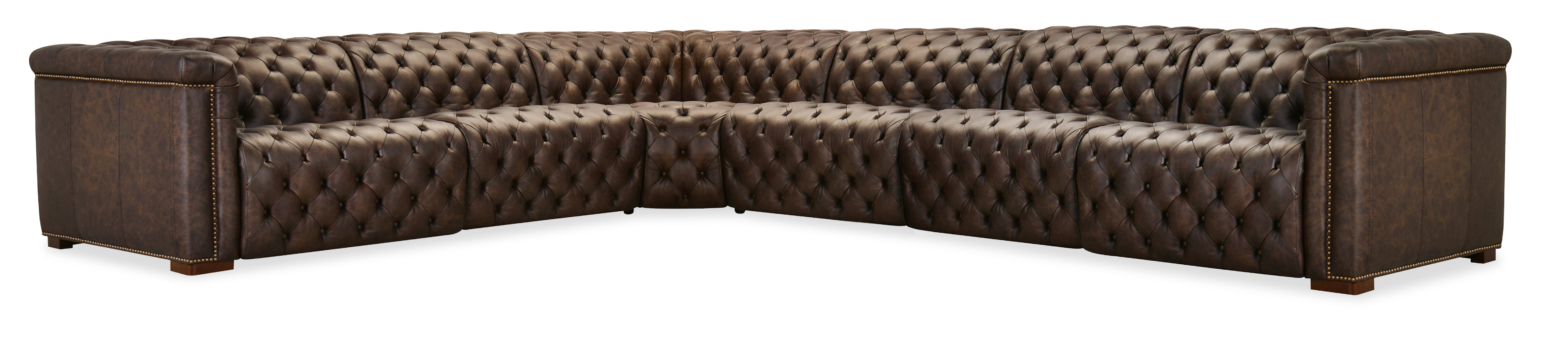 Hooker Furniture Savion Deux 6 Seat Sectional with Three Power Recliners and Seven Power Headrests SS435-6PC3-089