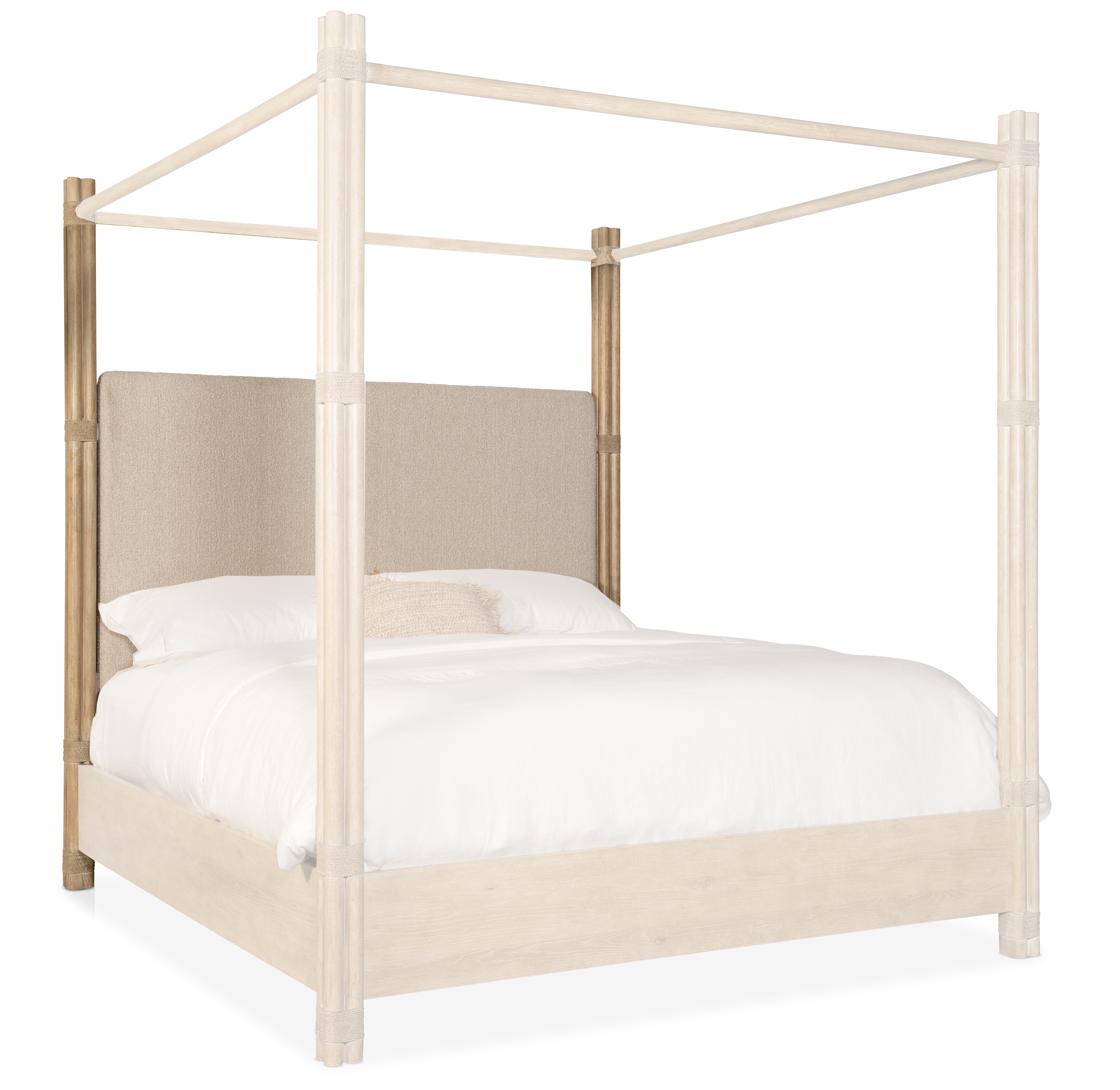 Hooker Furniture Retreat 6/0-6/6 Pole Rattan Upholstered Poster Headboard 6950-90467-80