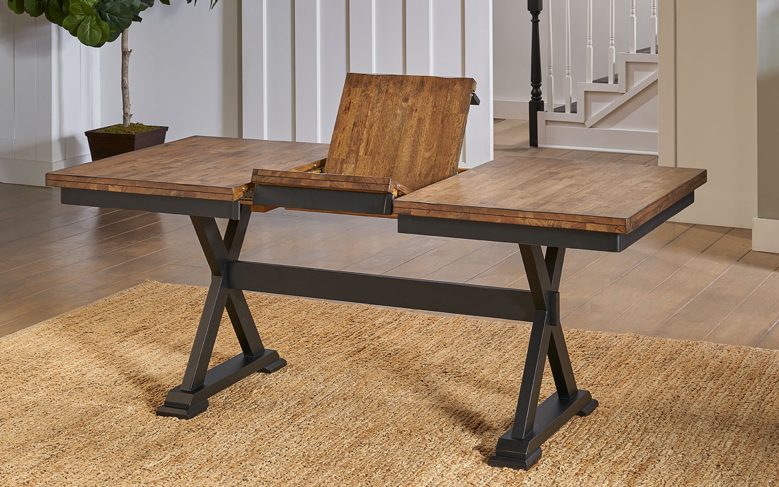 Trestle table deals with butterfly leaf