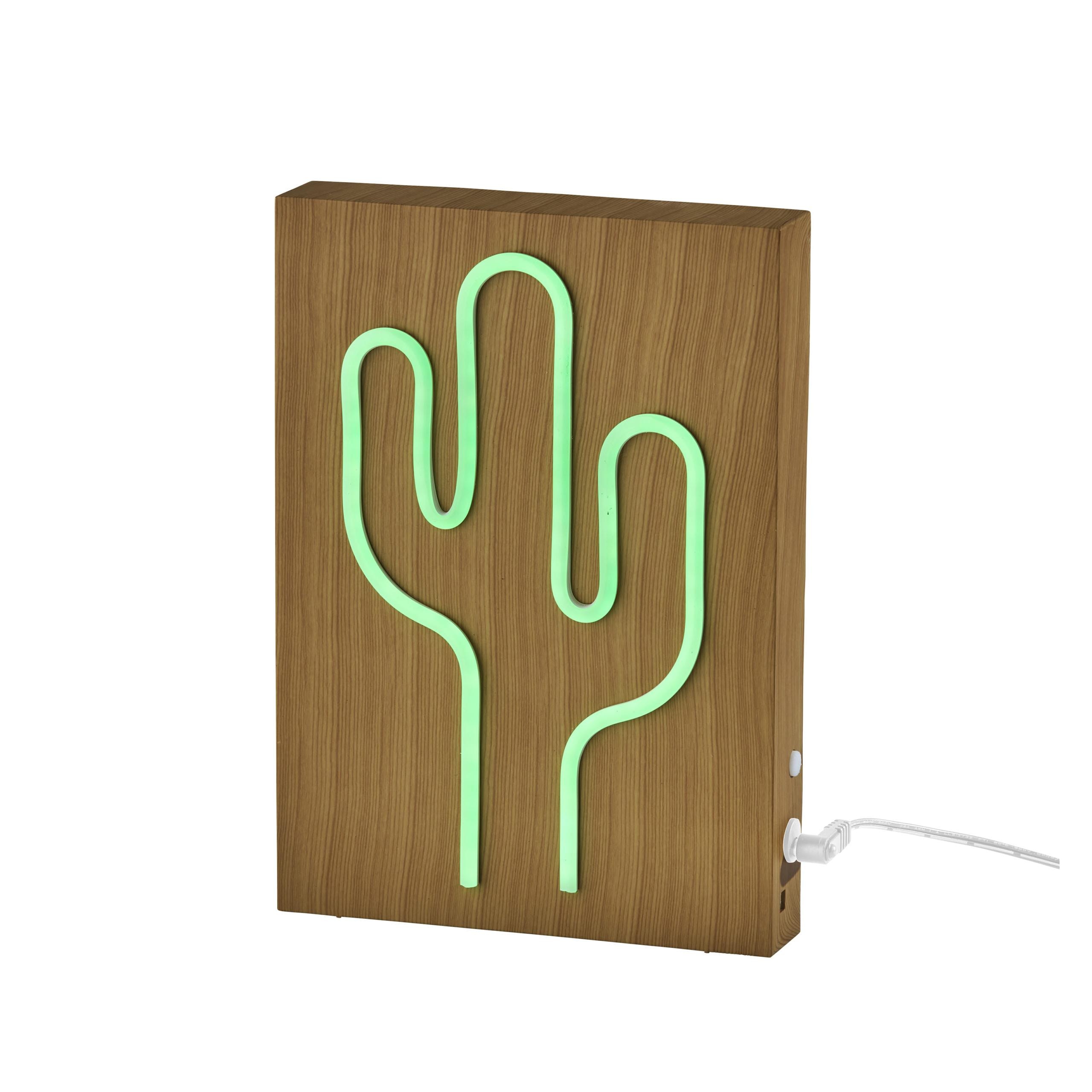 Neon cactus store wall light