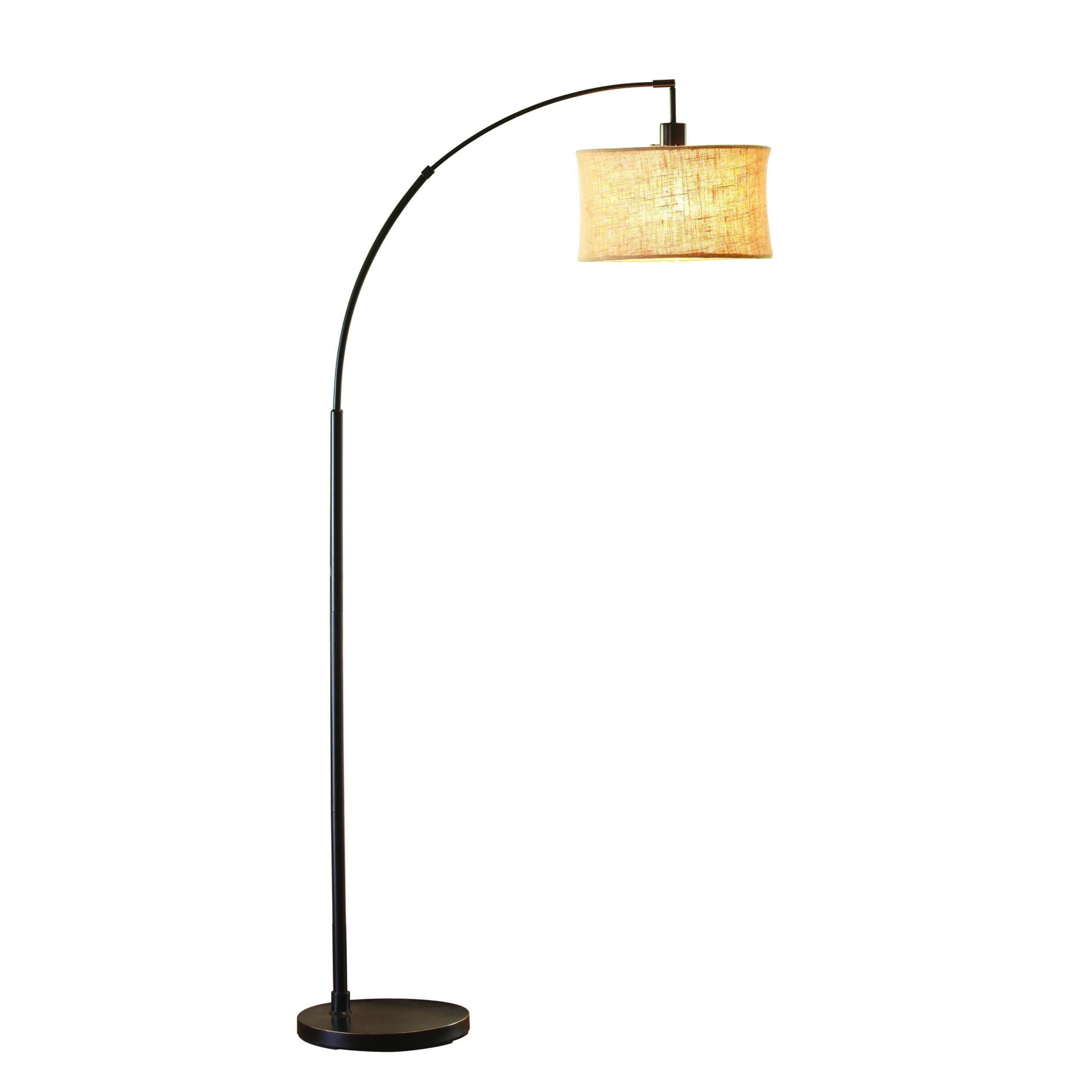 burlap arc floor lamp