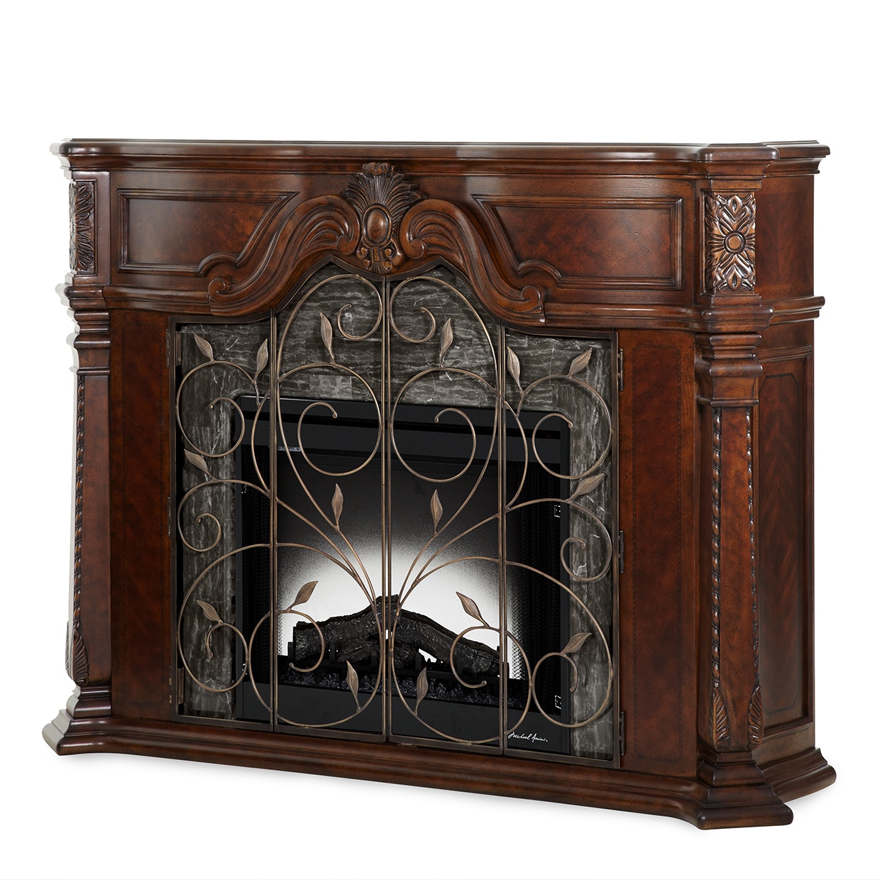 Michael Amini Dining Room Fireplace 70220 54 Furniture Market Austin Tx