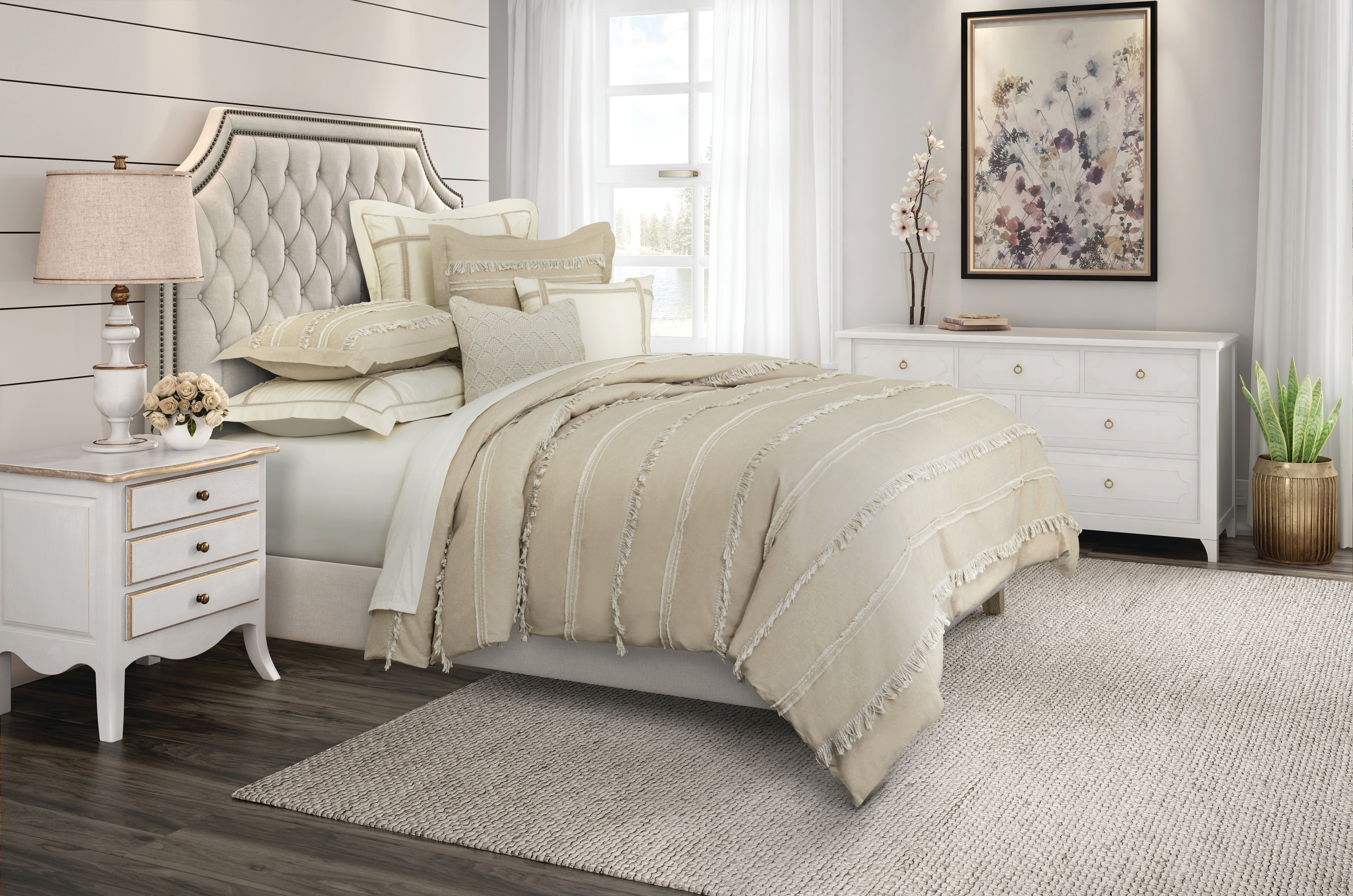  Country Lane 7-Piece Queen Duvet Set - Toast 