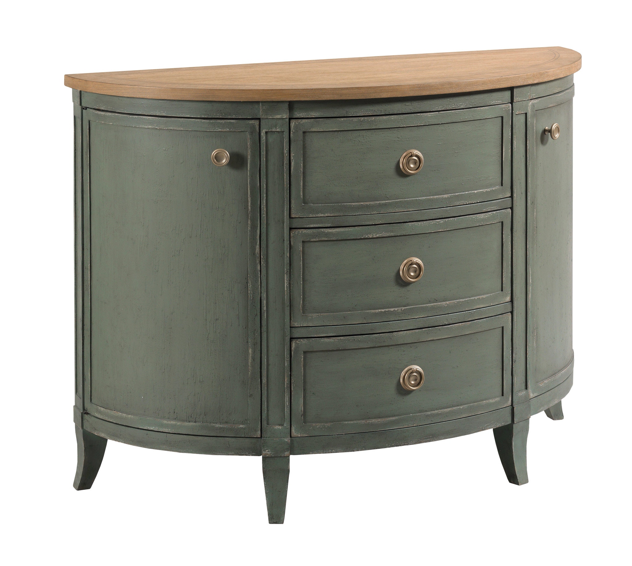 American Drew Bedroom Woodfield Demilune Chest - Green 483-927G - Moss  Creek Village Furniture