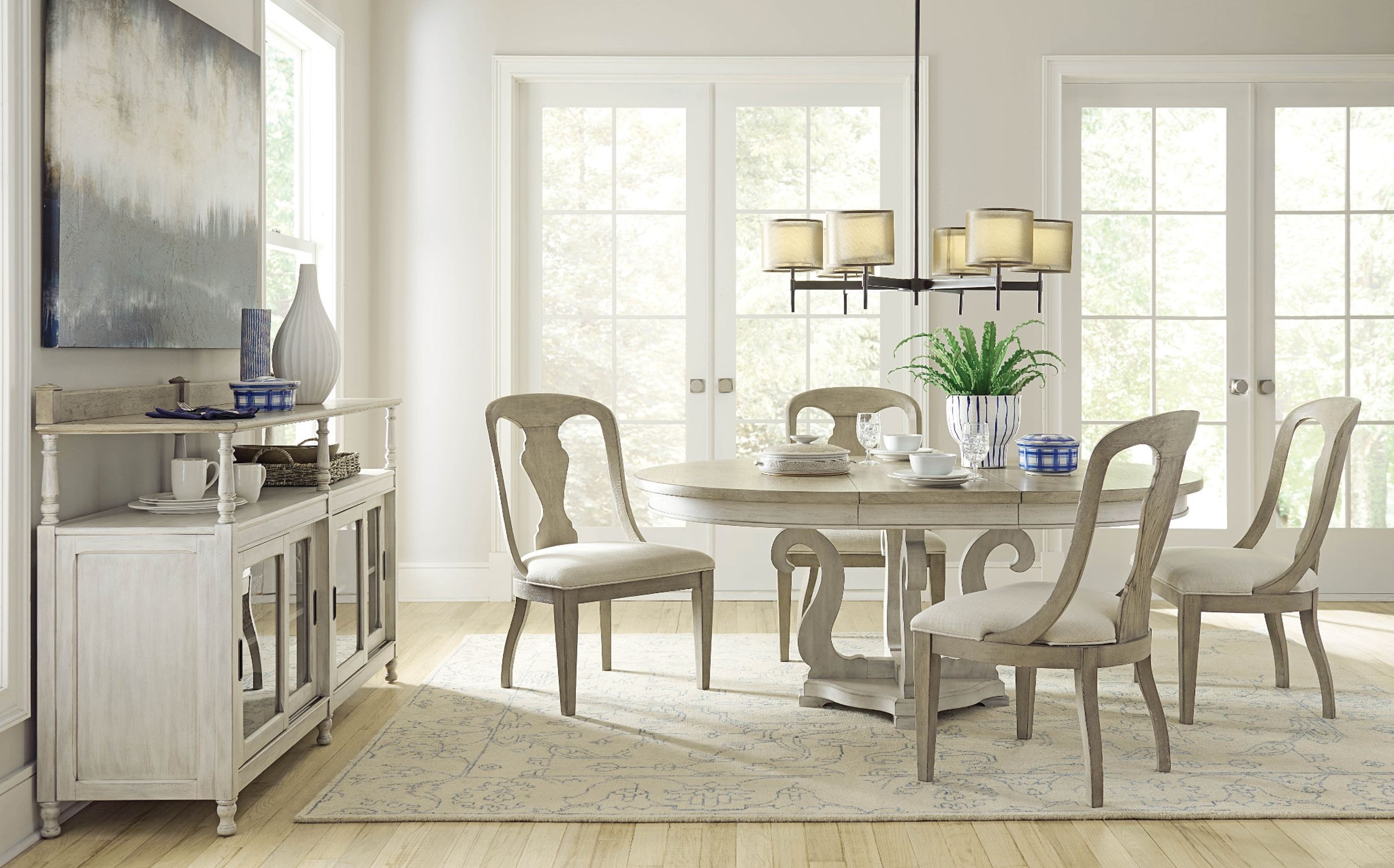 American Drew Dining Room Sussex Round Dining Table Complete 750701R