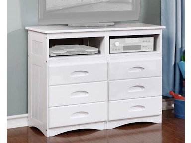 American Furniture Classics Entertainment Dresser with Six Drawers and Two Component Areas 0271