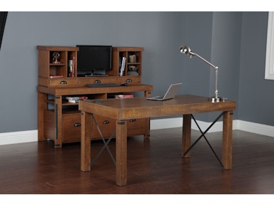 American Furniture Classics Complete Home Office Industrial Collection-Desk, Credenza Console, and Hutch 33233K