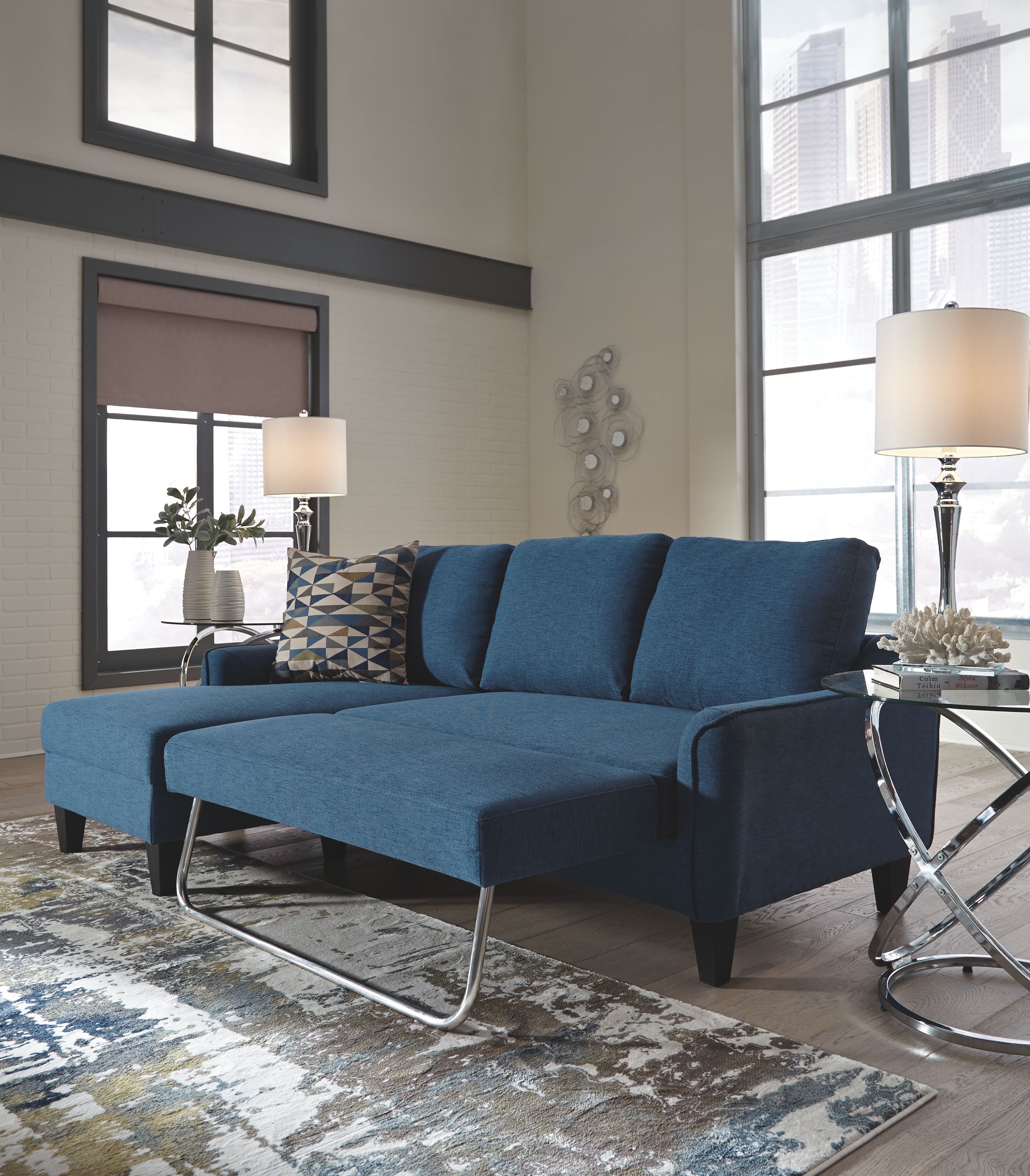 Signature Design By Ashley Living Room Jarreau Sofa Chaise Sleeper 1150371 - Ramsey Furniture