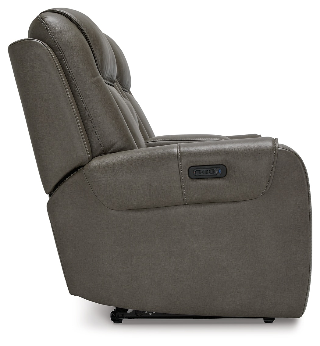 Card Player Smoke Power Reclining Loveseat by Signature Design by 