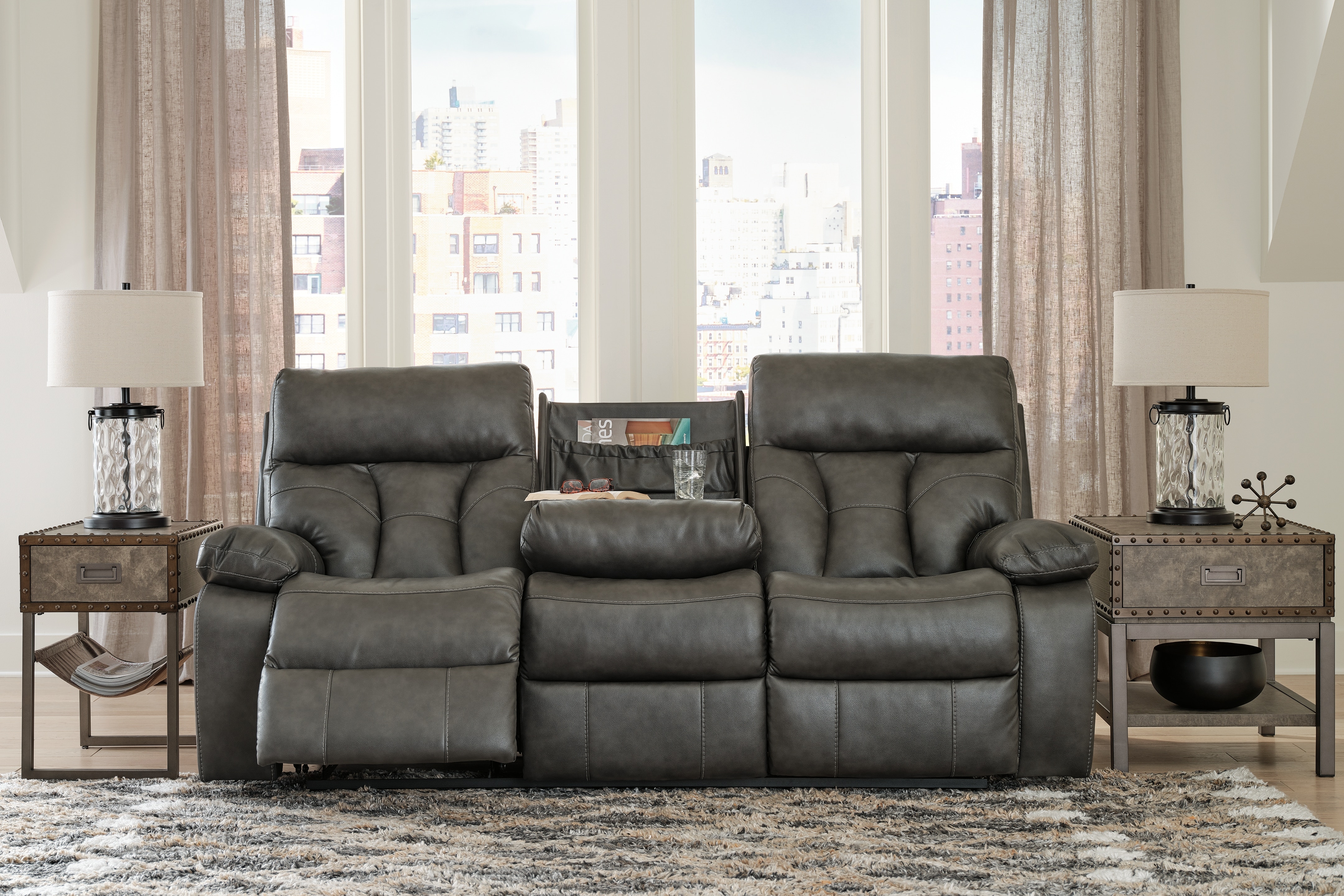 reclining sectional with drop down table