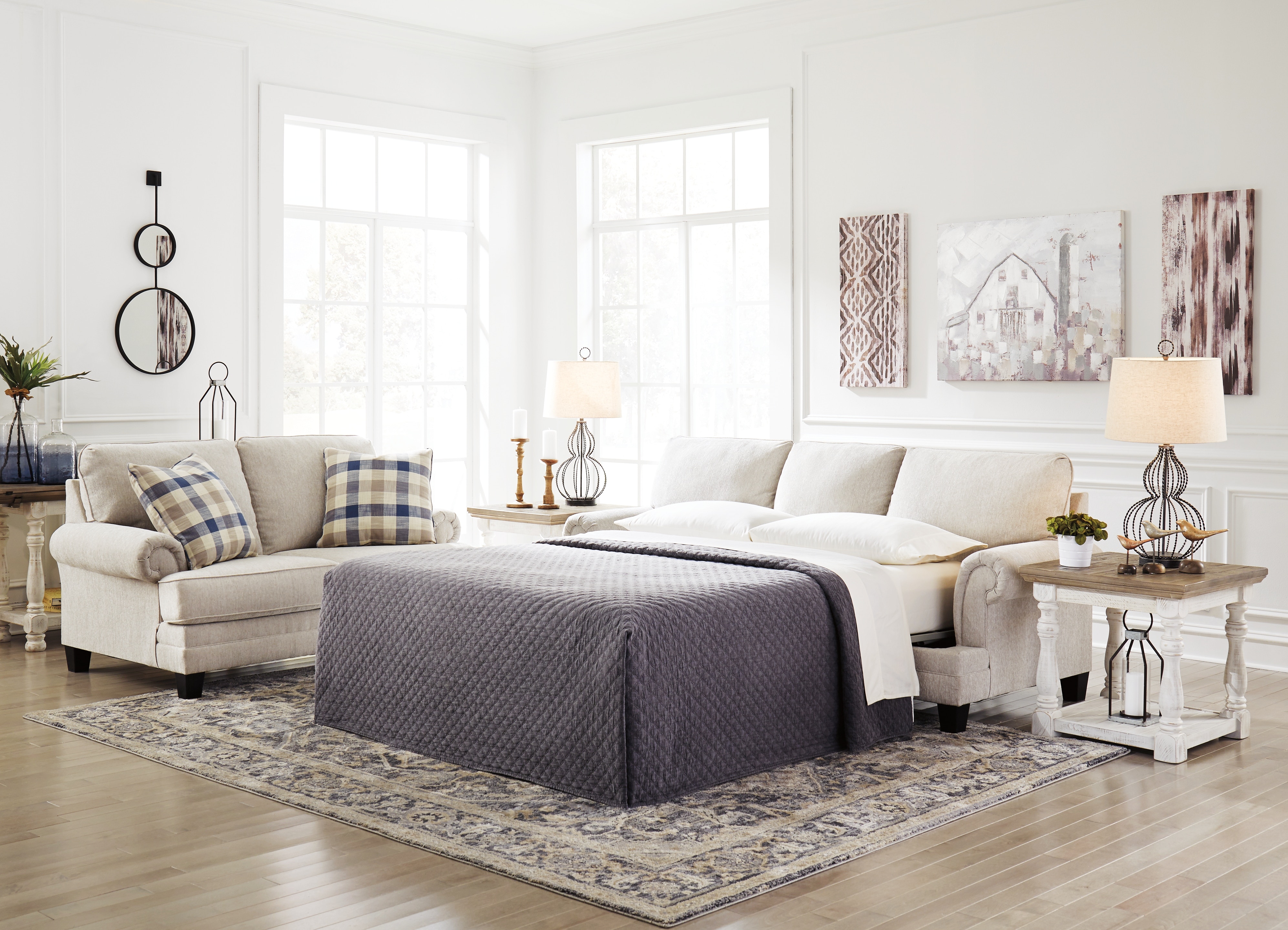 Meggett linen sofa and loveseat discount