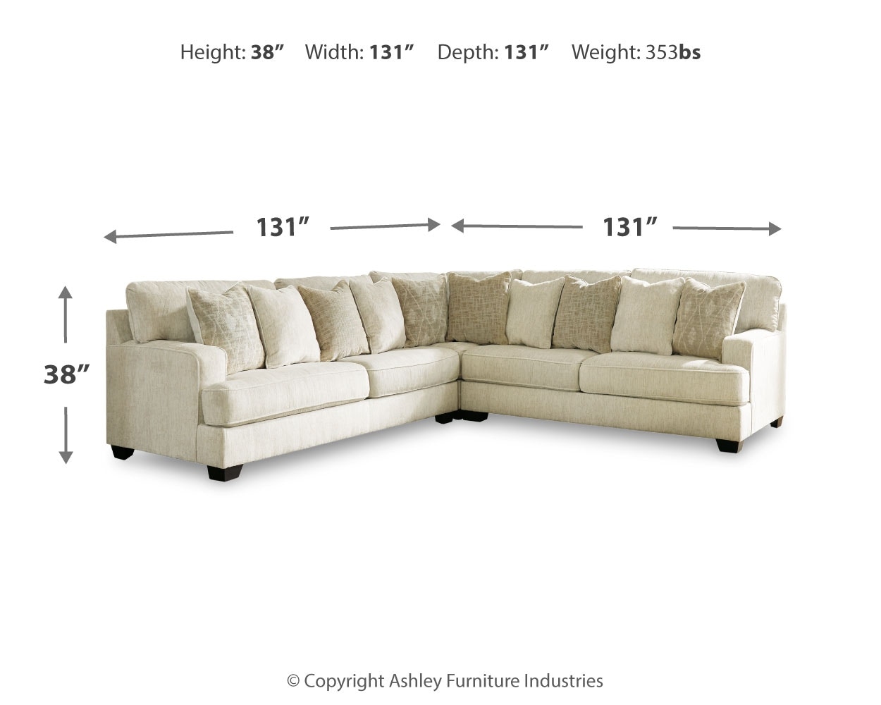 Signature Design by Ashley Living Room Rawcliffe 3Piece Sectional