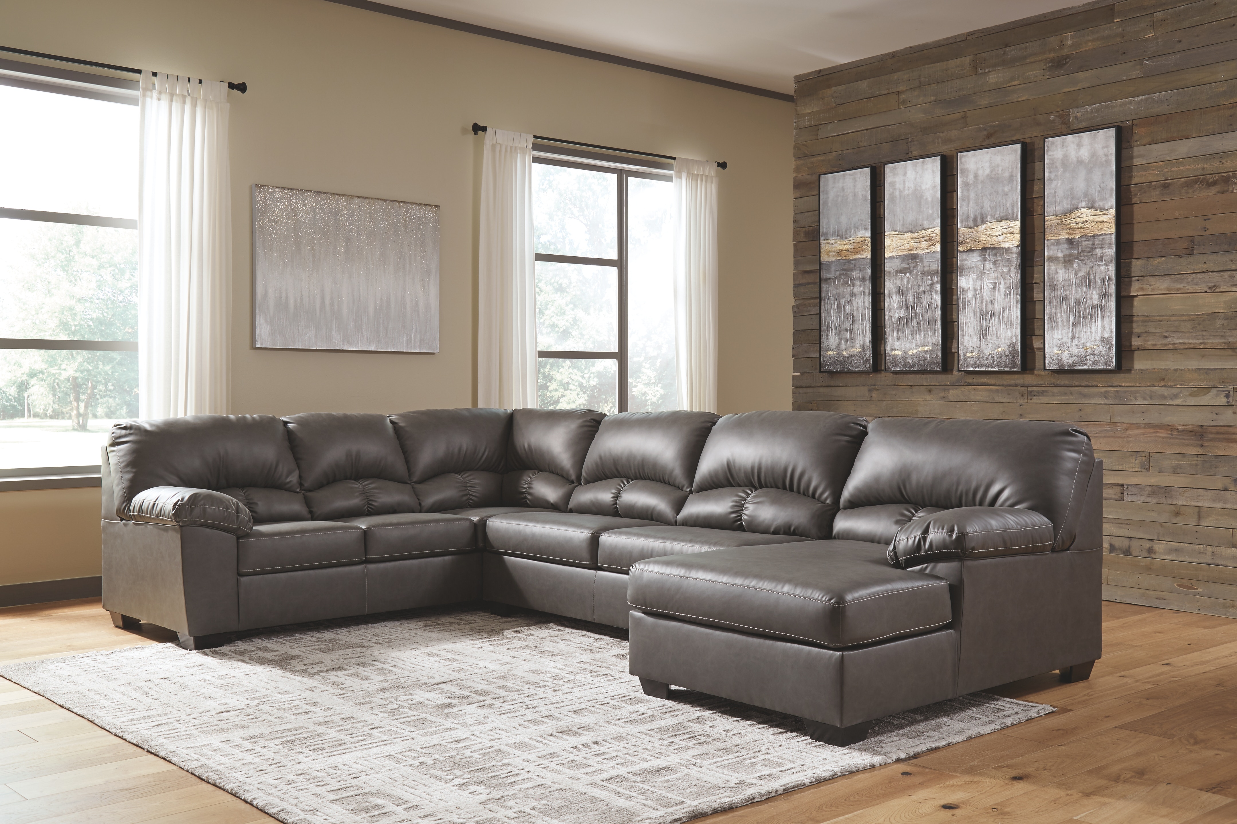 Ashley sectional deals leather