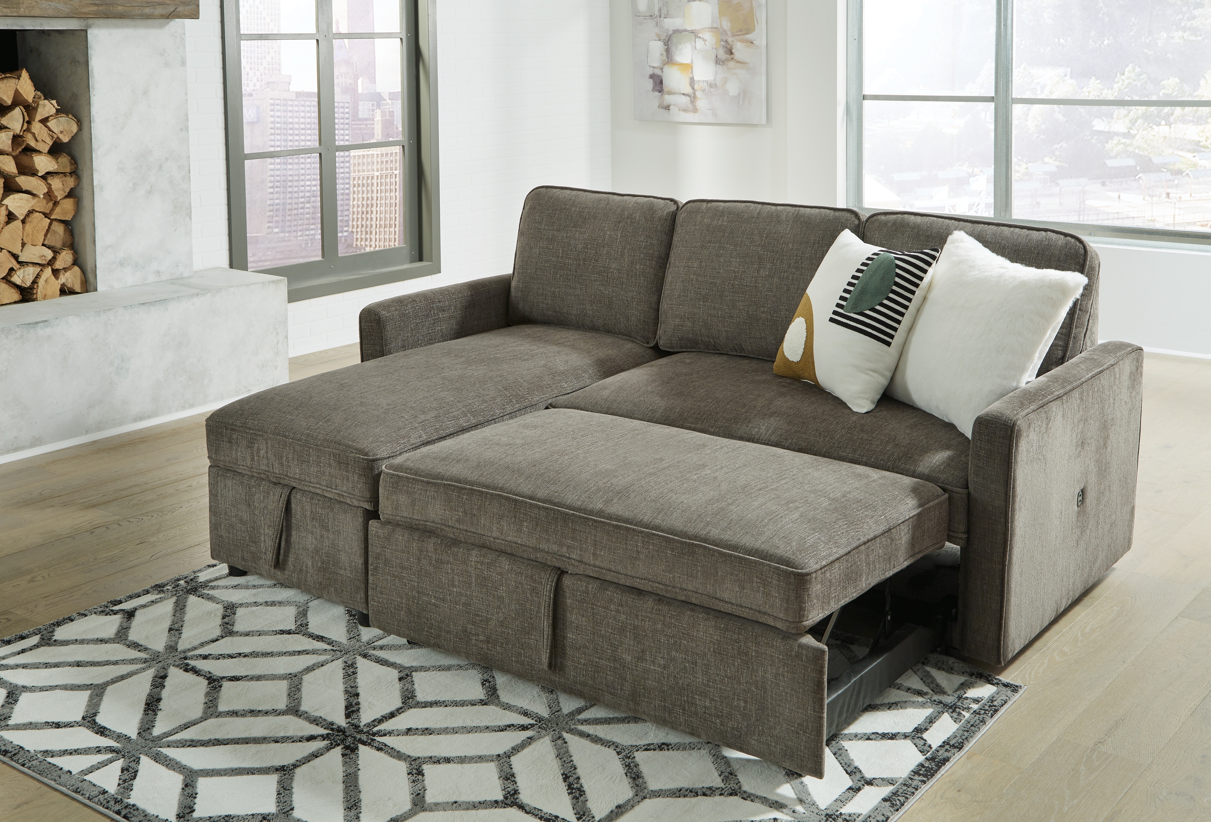Signature Design by Ashley Living Room Kerle 2Piece Sectional with Pop