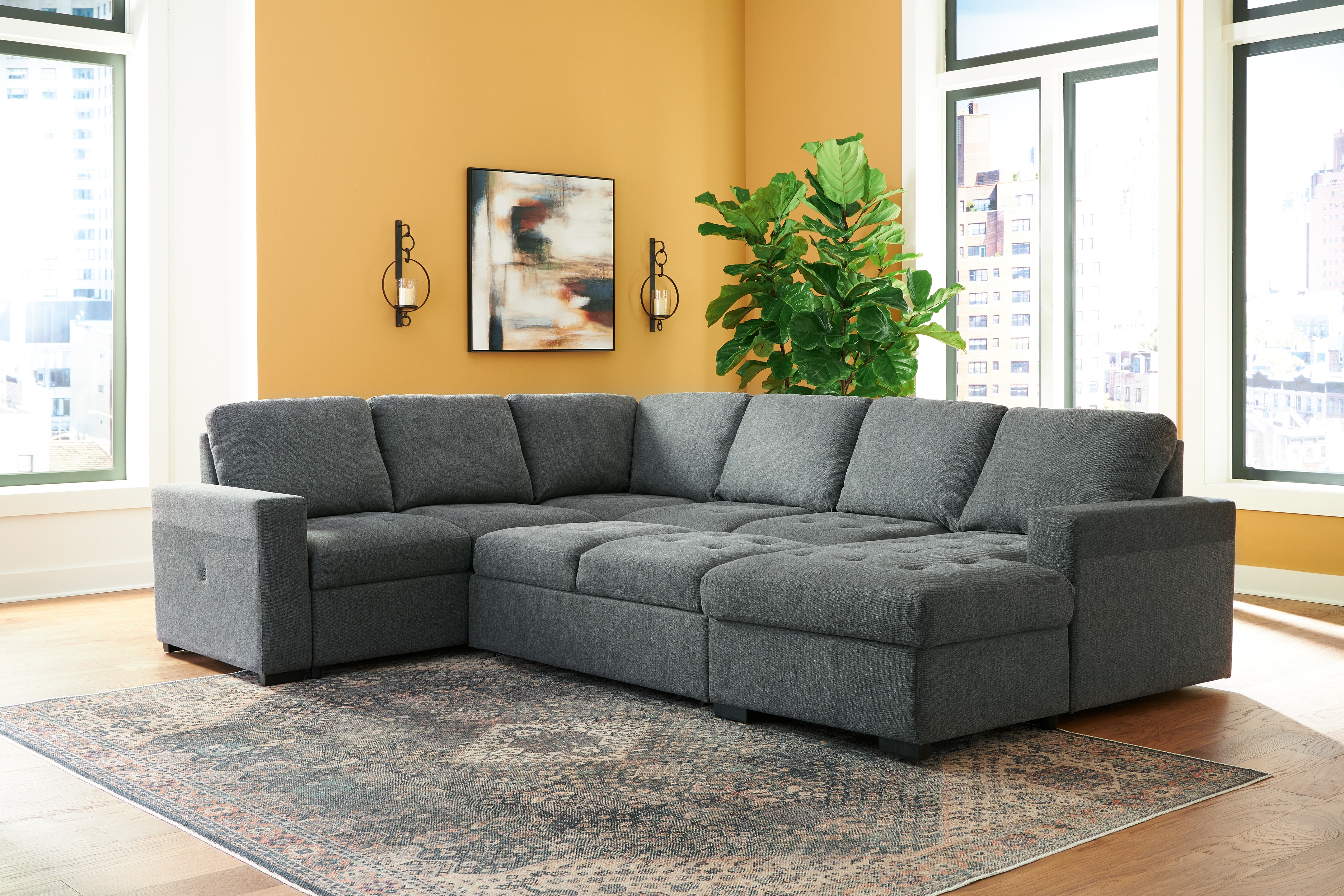 Sectional sofa deals bed ashley furniture