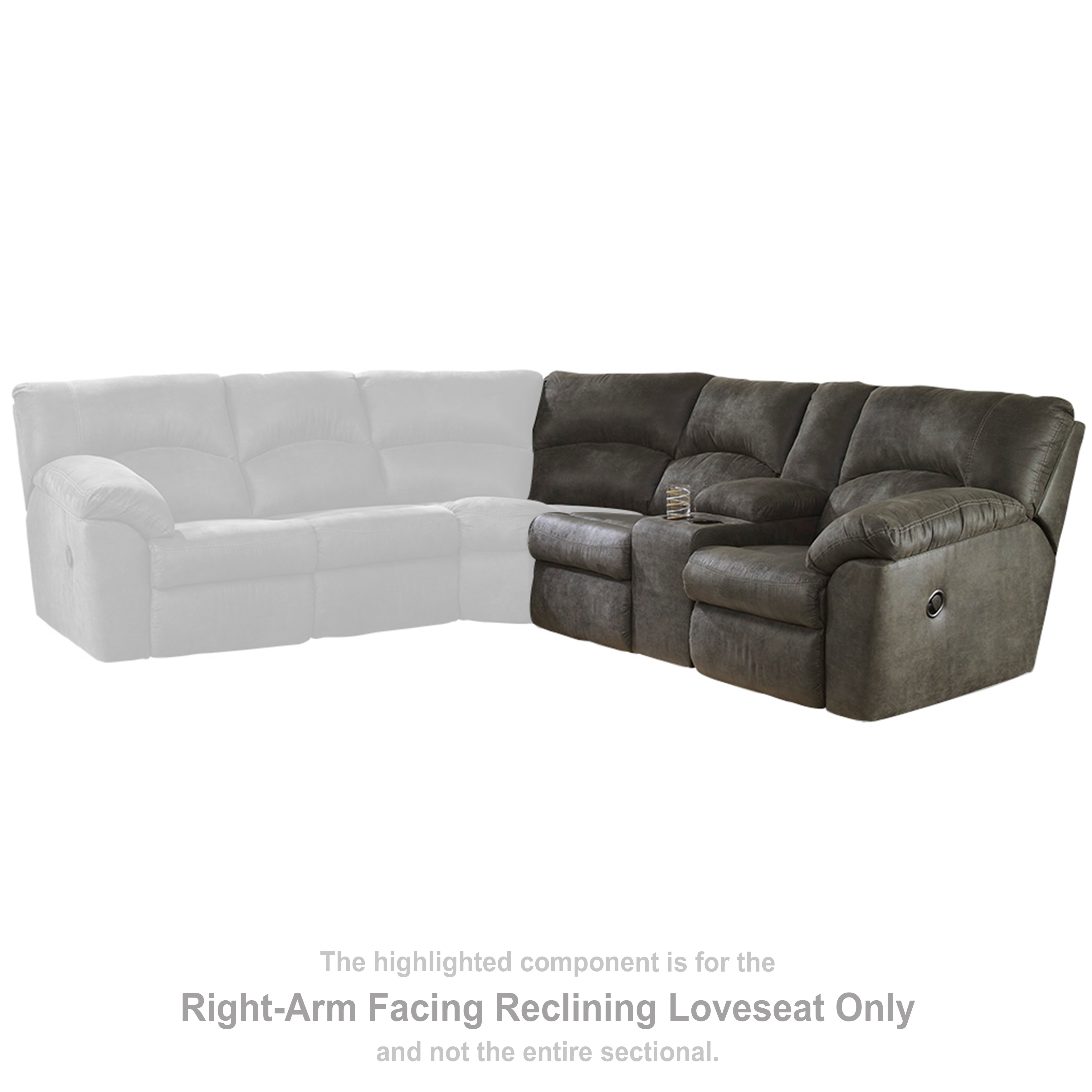 Right arm facing on sale reclining sectional