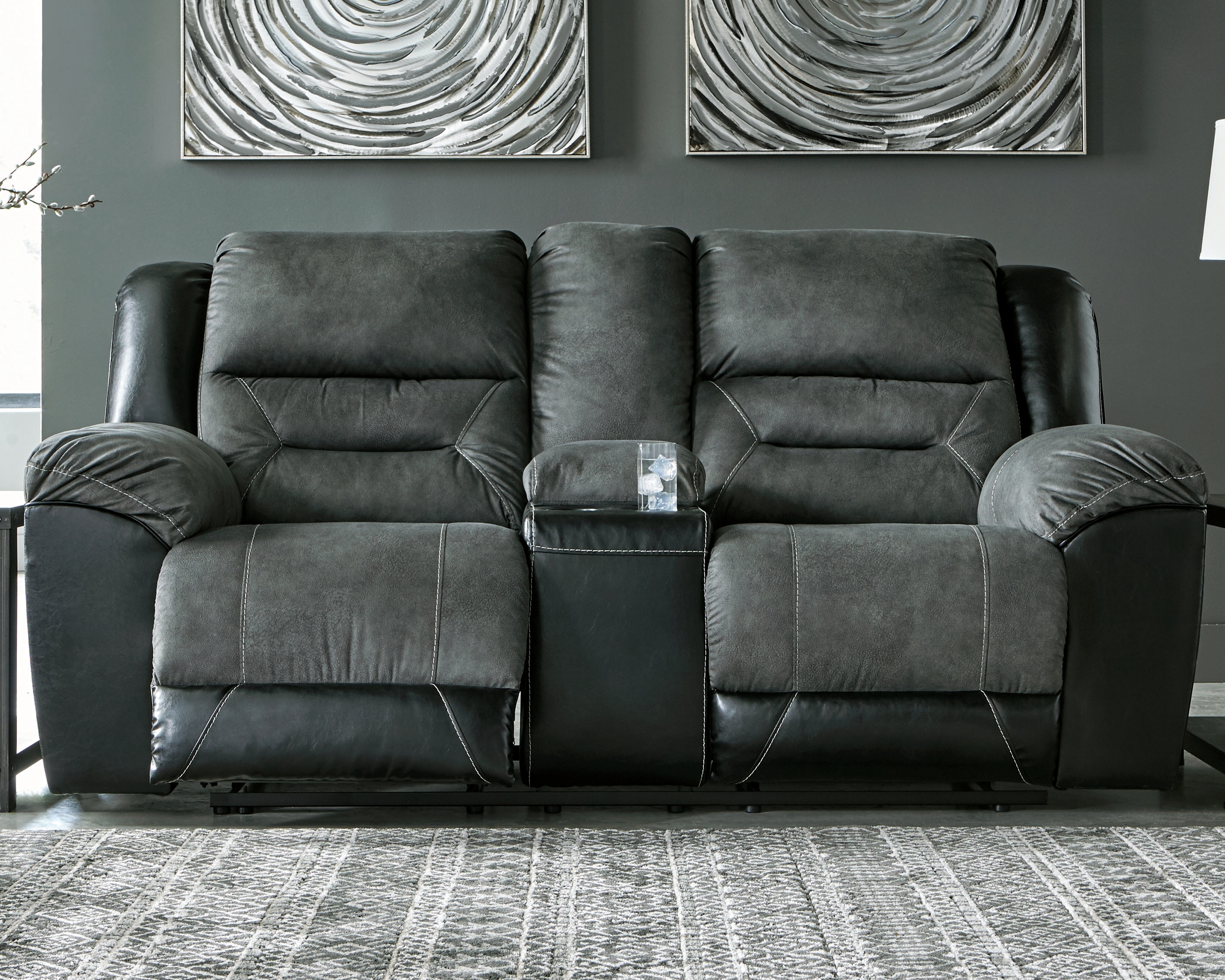 Shop our Earhart Slate Reclining Sofa & Loveseat by Signature Design by