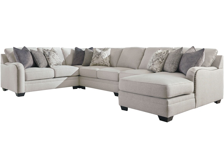 Benchcraft Dellara Chalk 5-Piece Sectional with Right Arm Facing Chaise 32101S8 SIK3215PC