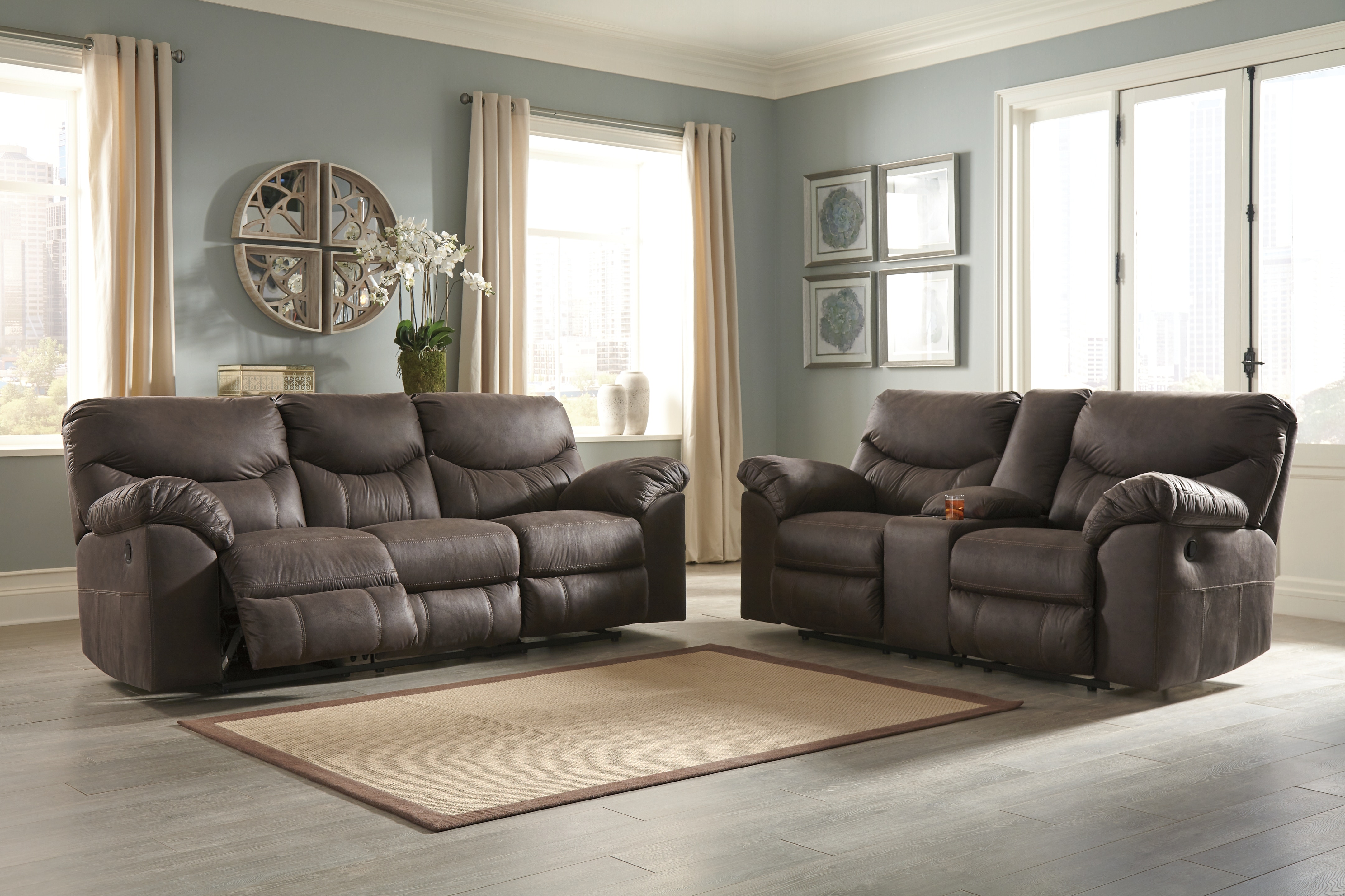 Signature Design by Ashley Living Room Boxberg Reclining Sofa and