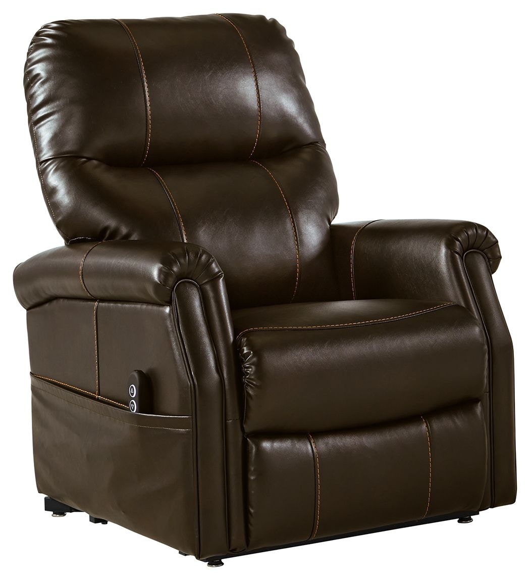 Chocolate brown store leather recliner chair