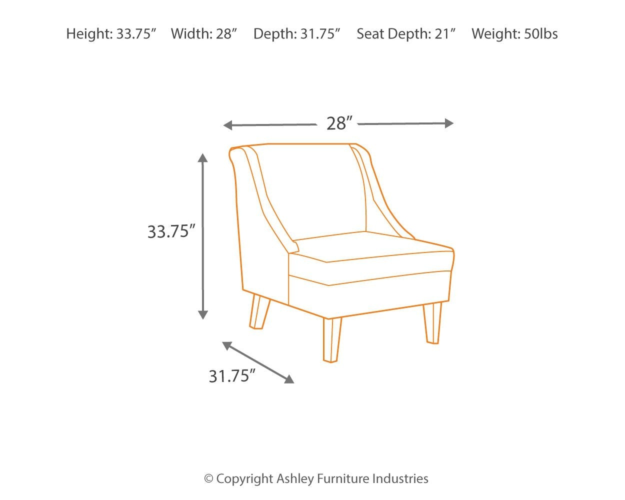 ashley clarinda gray accent chair 3622960